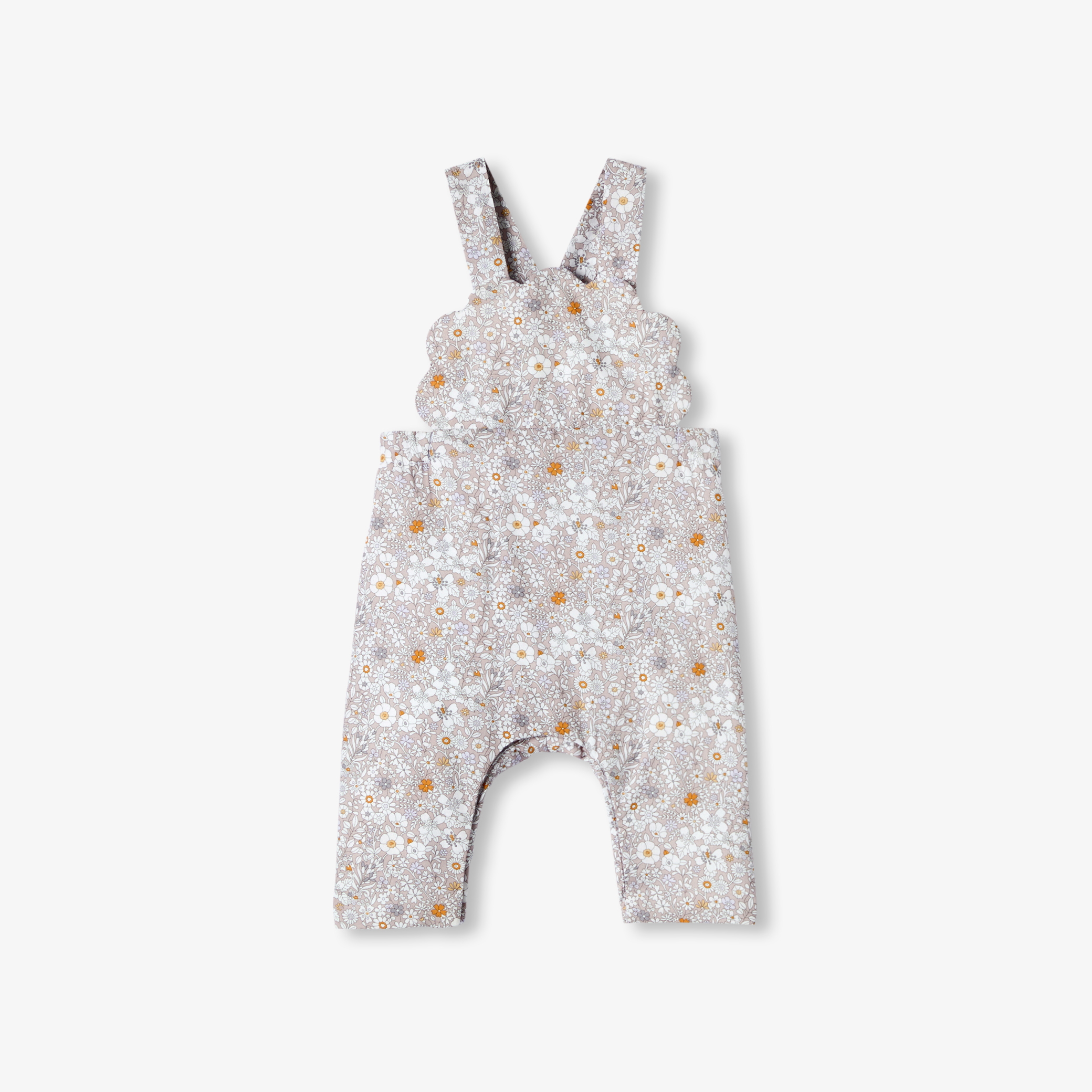 Jacadi - Jardineiras para bebé menina em tecido Liberty - CINZENTO/BRANCO - Presente de nascimento ideal