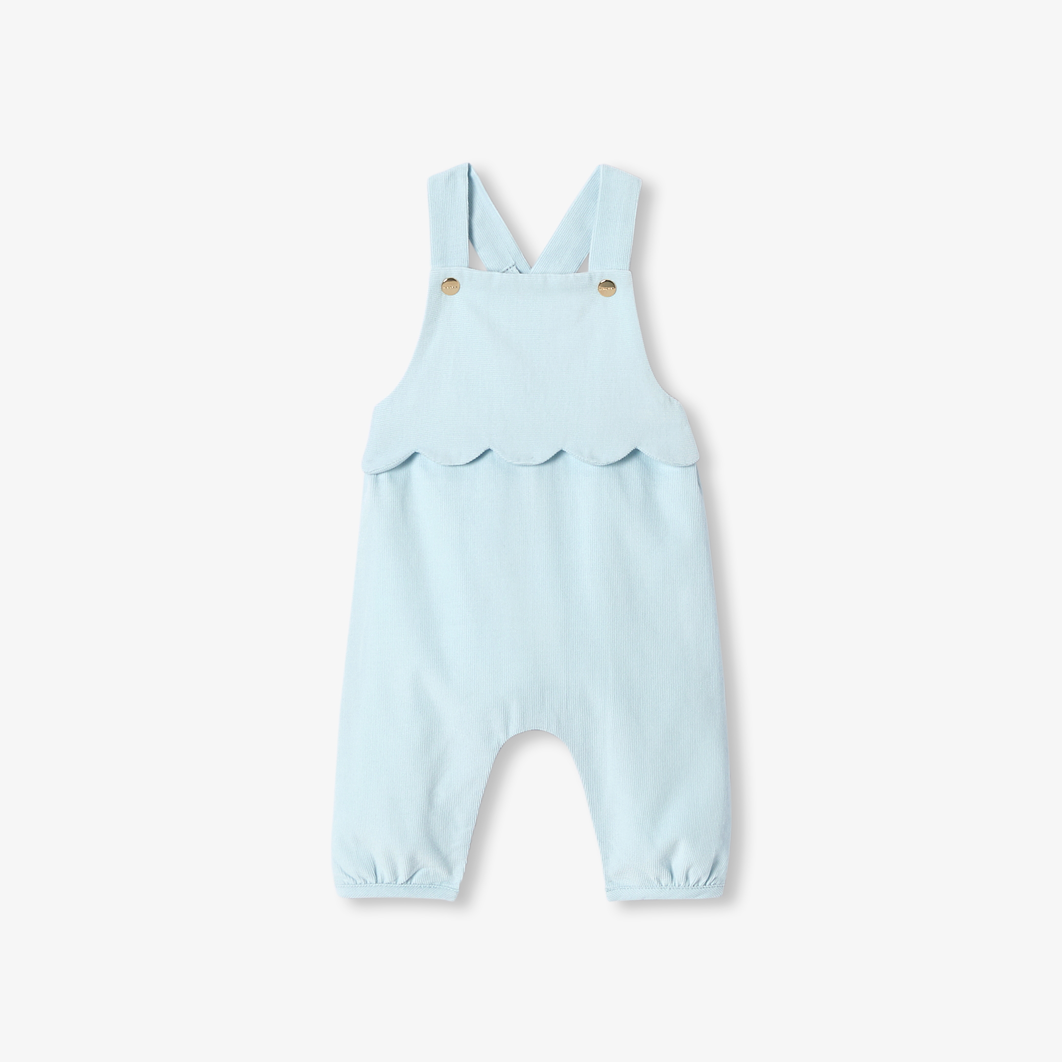 Jacadi - Jardineiras para bebé menina em veludo - AZUL ALIZE - Presente de nascimento ideal