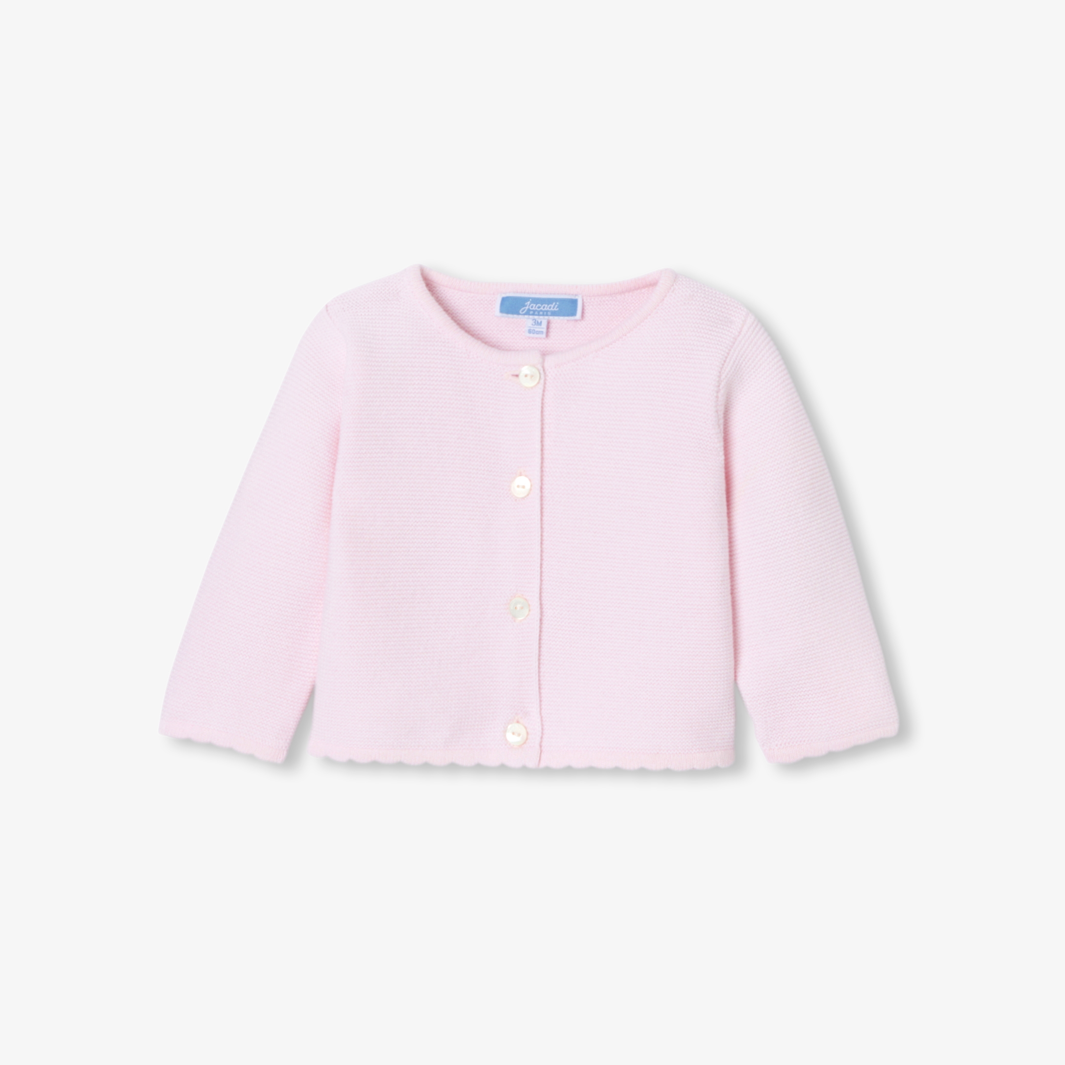 Jacadi - Cardigan para bebé menina em algodão - ROSA PÁLIDO JACADI - Presente de nascimento ideal