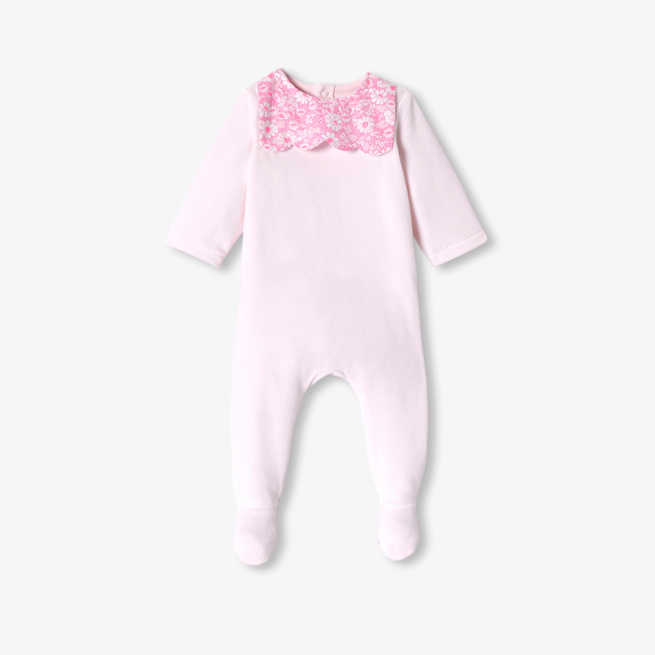 Jacadi - Pijama para bebé menina em veludo - ROSA PÁLIDO JACADI