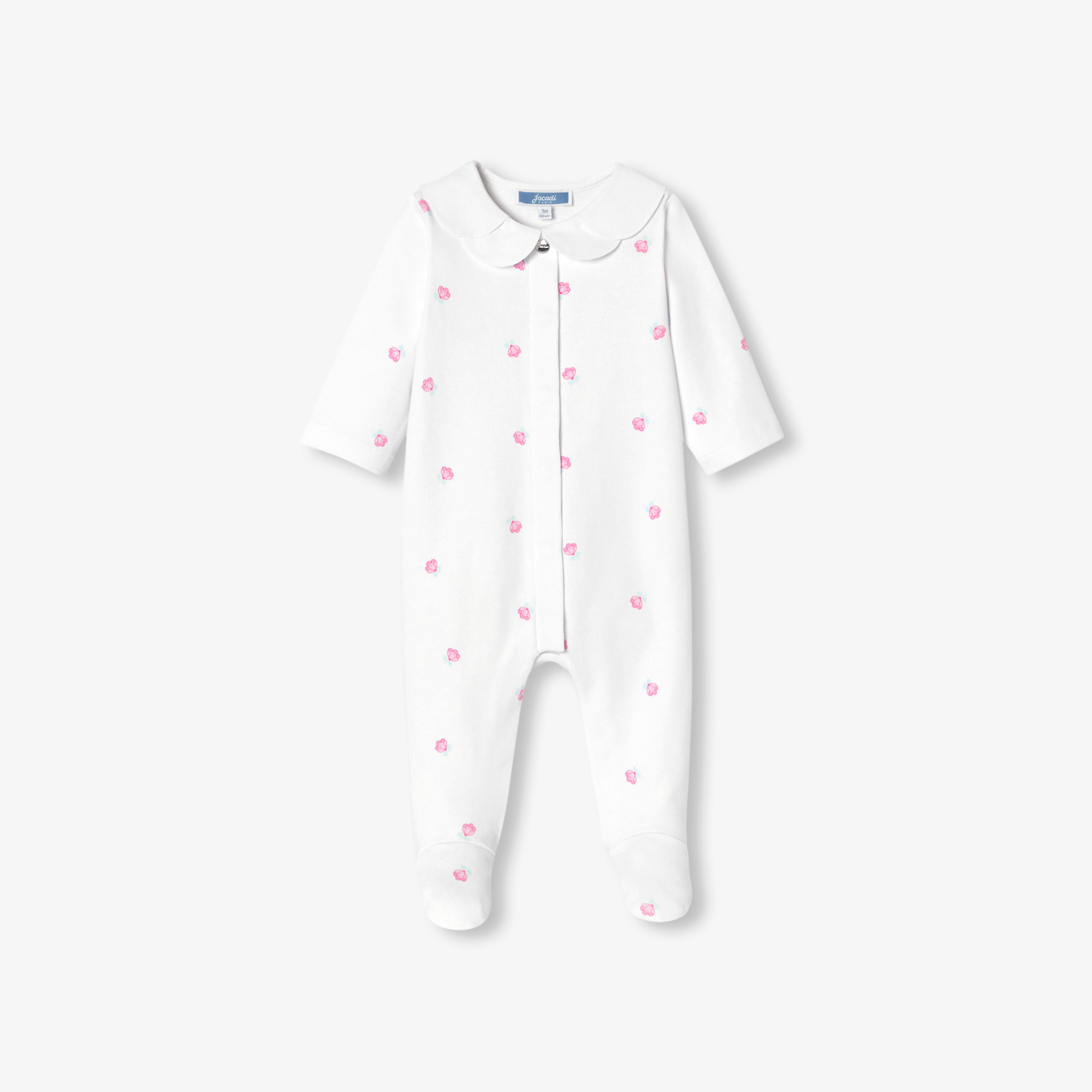Jacadi - Pijama para bebé menina em algodão interlock com motivo floral - BRANCO/MÚLTICO