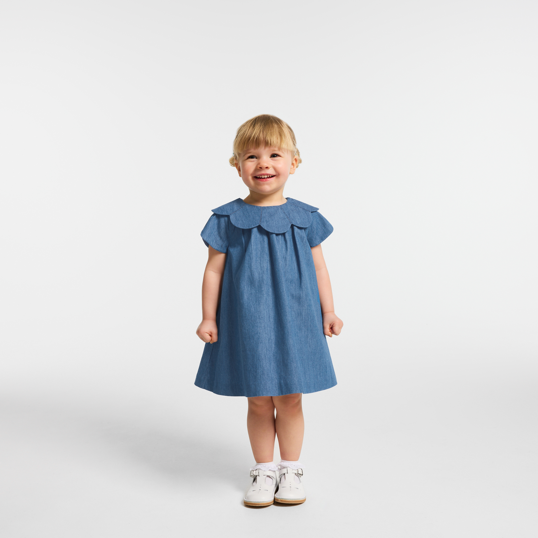 Jacadi - Vestido bebé menina em cambraia - CHAMBRAY