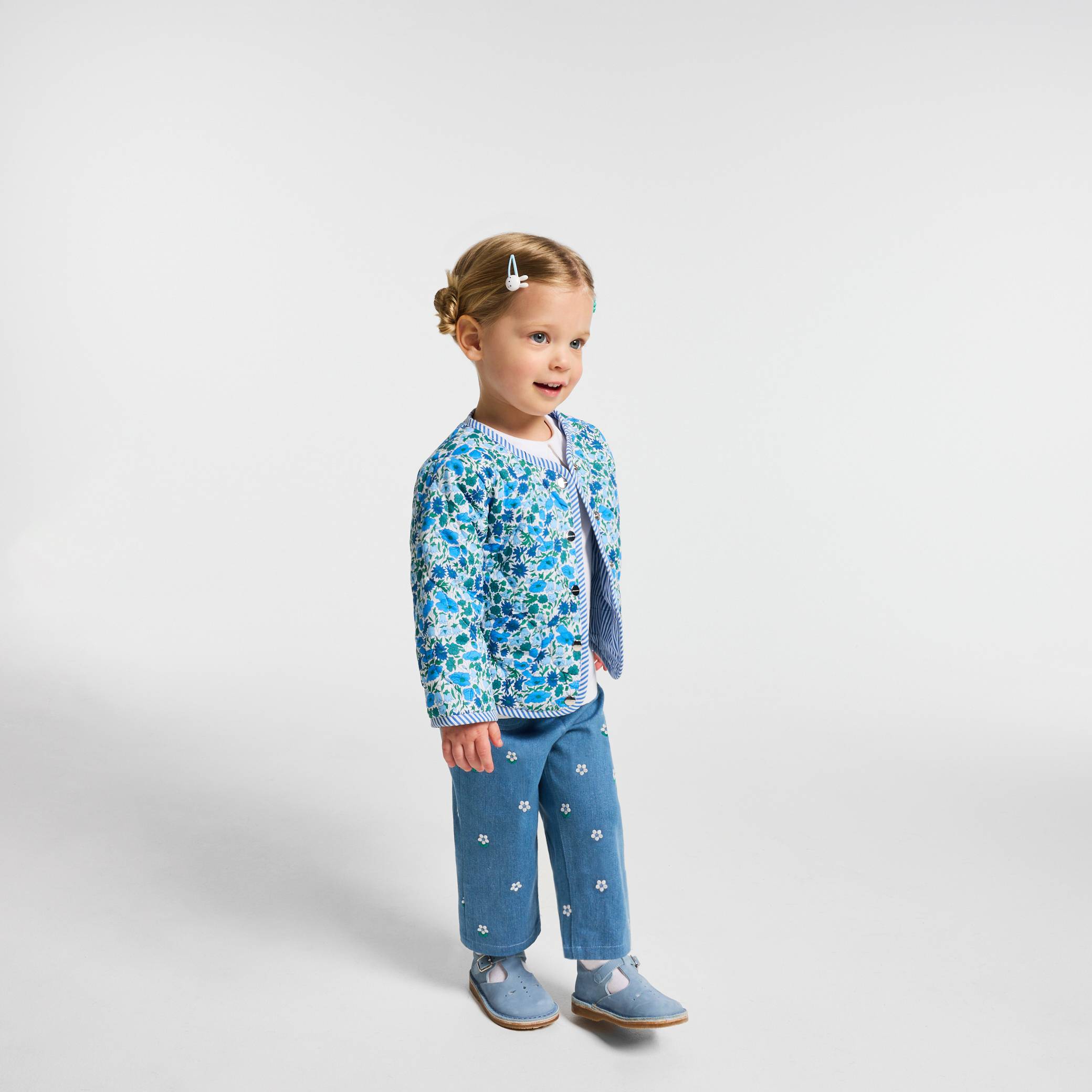 Jacadi - Calças de ganga bordadas bebé - DENIM CLARO