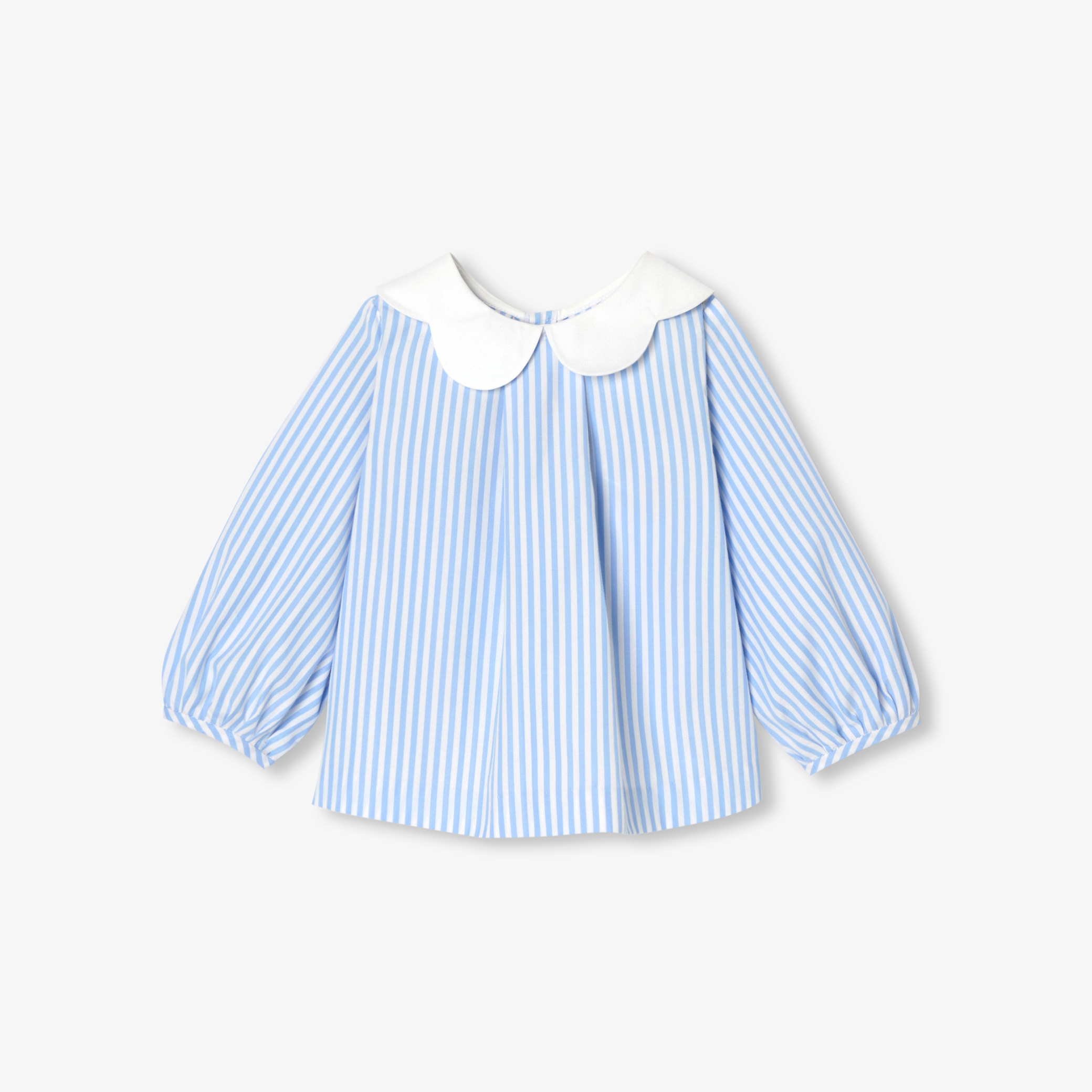 Jacadi - Blusa bebé menina em popelina às riscas - BRANCO/AZUL