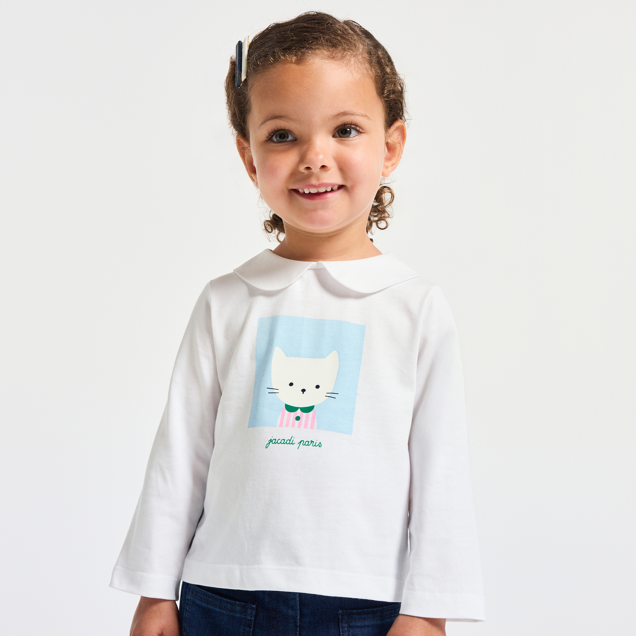 Jacadi - T-shirt de mangas compridas bebé menina - BRANCO JACADI