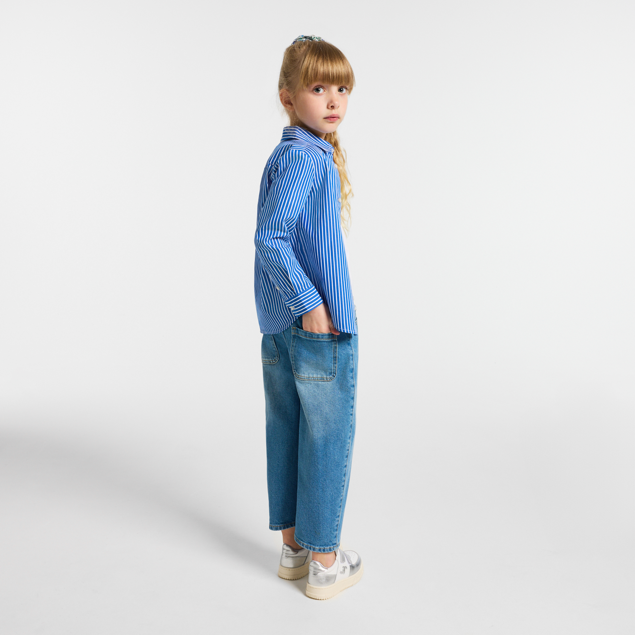 Jacadi - Calças de ganga barrel menina - DENIM CLARO