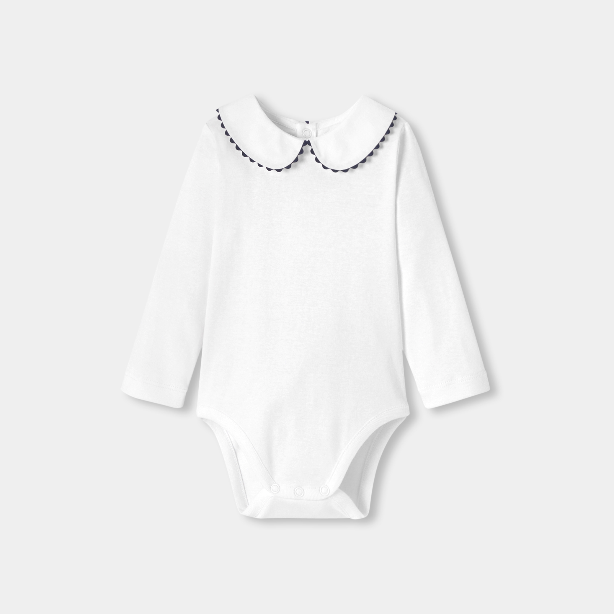 Jacadi - Body bebé menina com gola Claudine - BRANCO JACADI