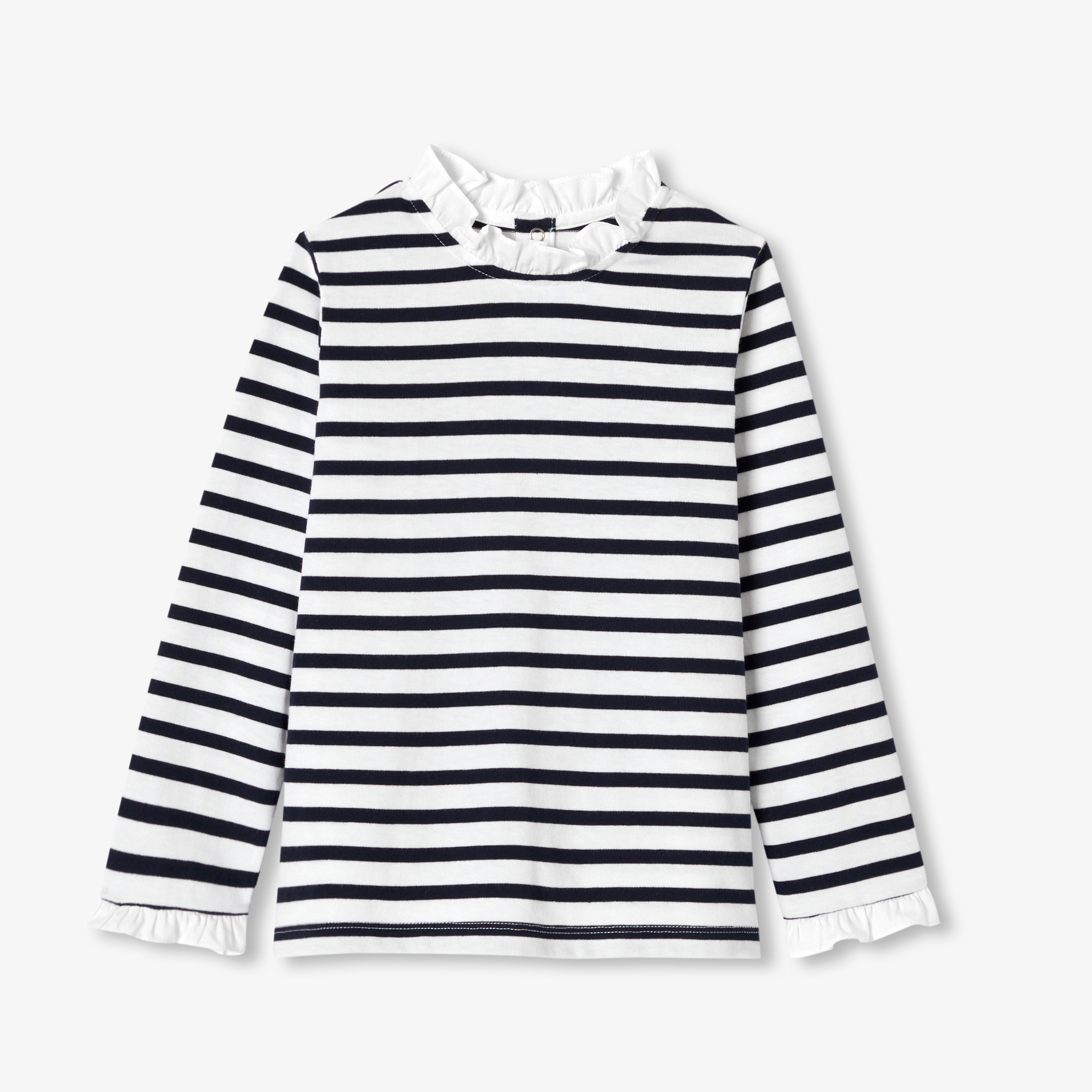 Jacadi - Blusa marinheiro menina em algodão - BRANCO/MARINHO
