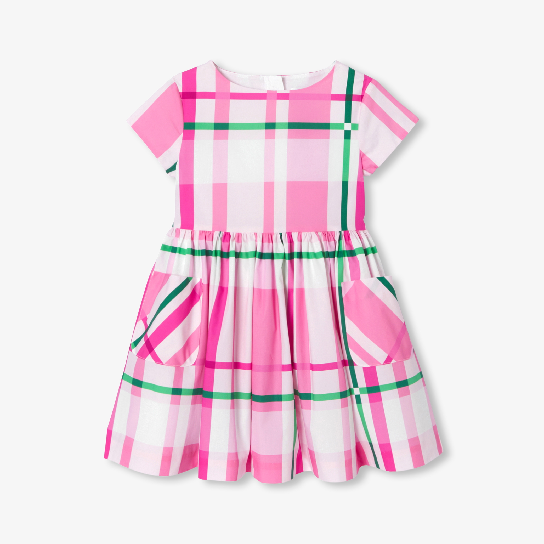 Jacadi - Vestido em xadrez menina - ROSA/MÚLTICO