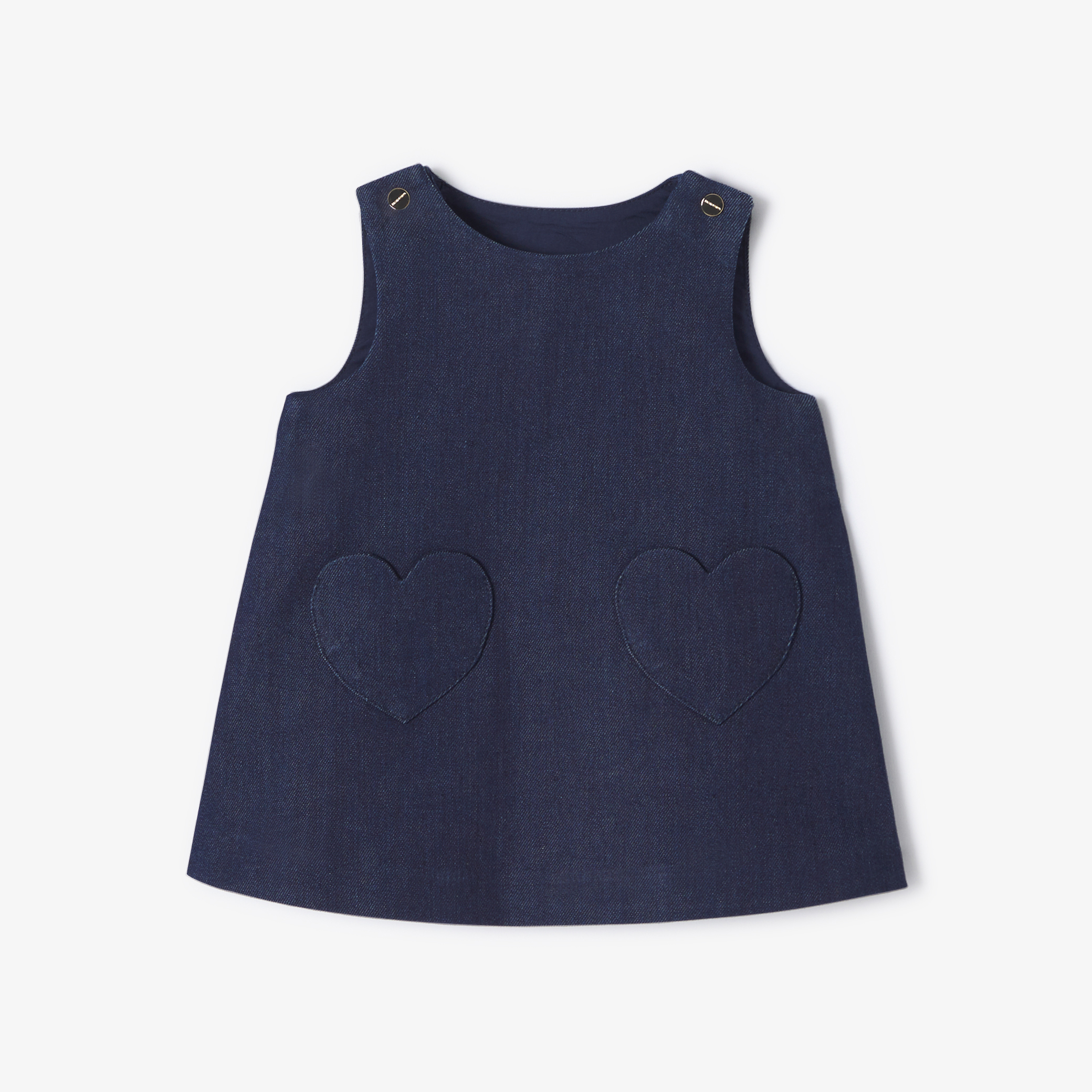 Jacadi - Vestido-jardineira para bebé menina em ganga - BRIM ESCURO - Presente de nascimento ideal