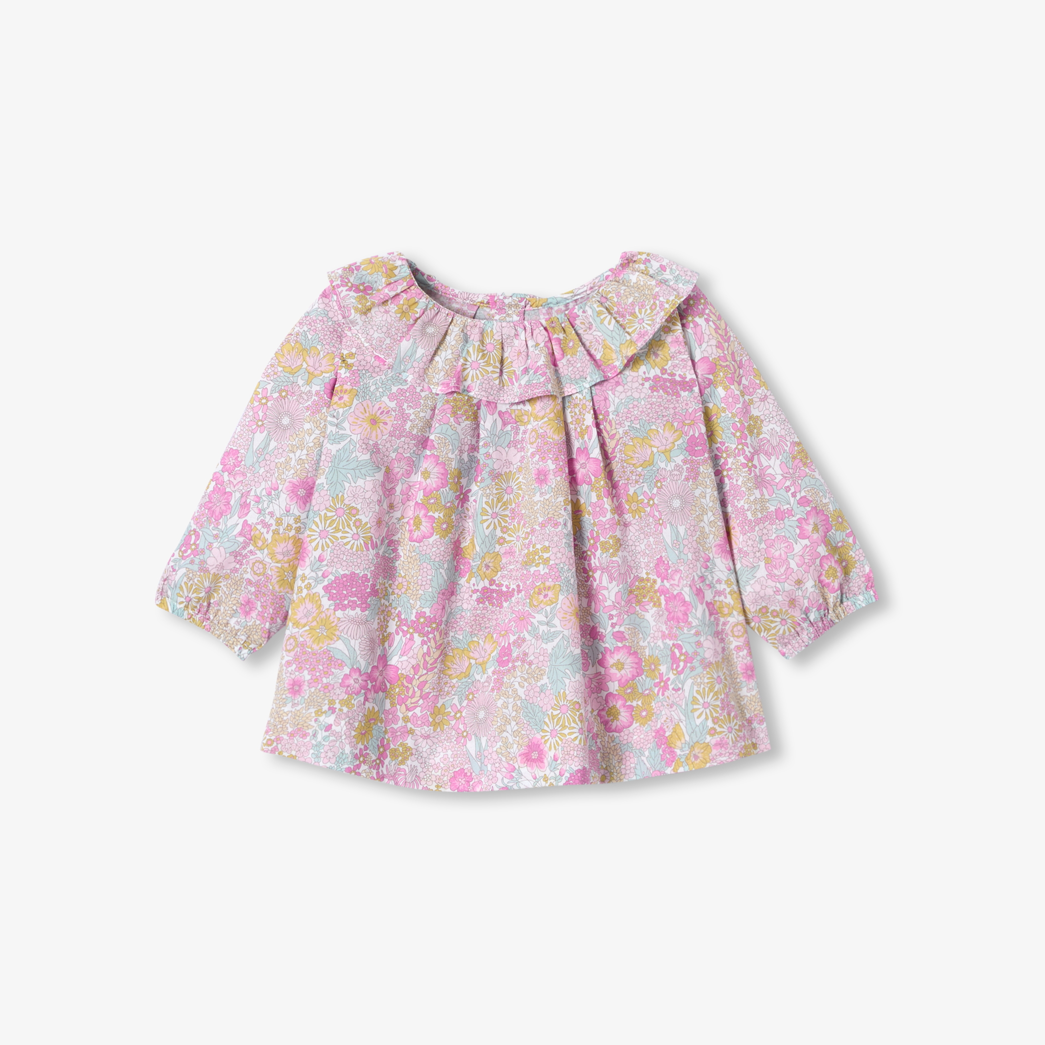Jacadi - Blusa para bebé menina em tecido Liberty - MÚLTICO - Presente de nascimento ideal