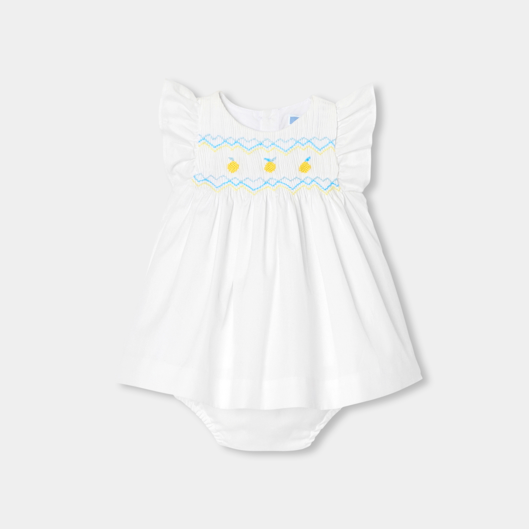 Jacadi - Vestido bebé menina em popeline de algodão - BRANCO JACADI - Presente de nascimento ideal