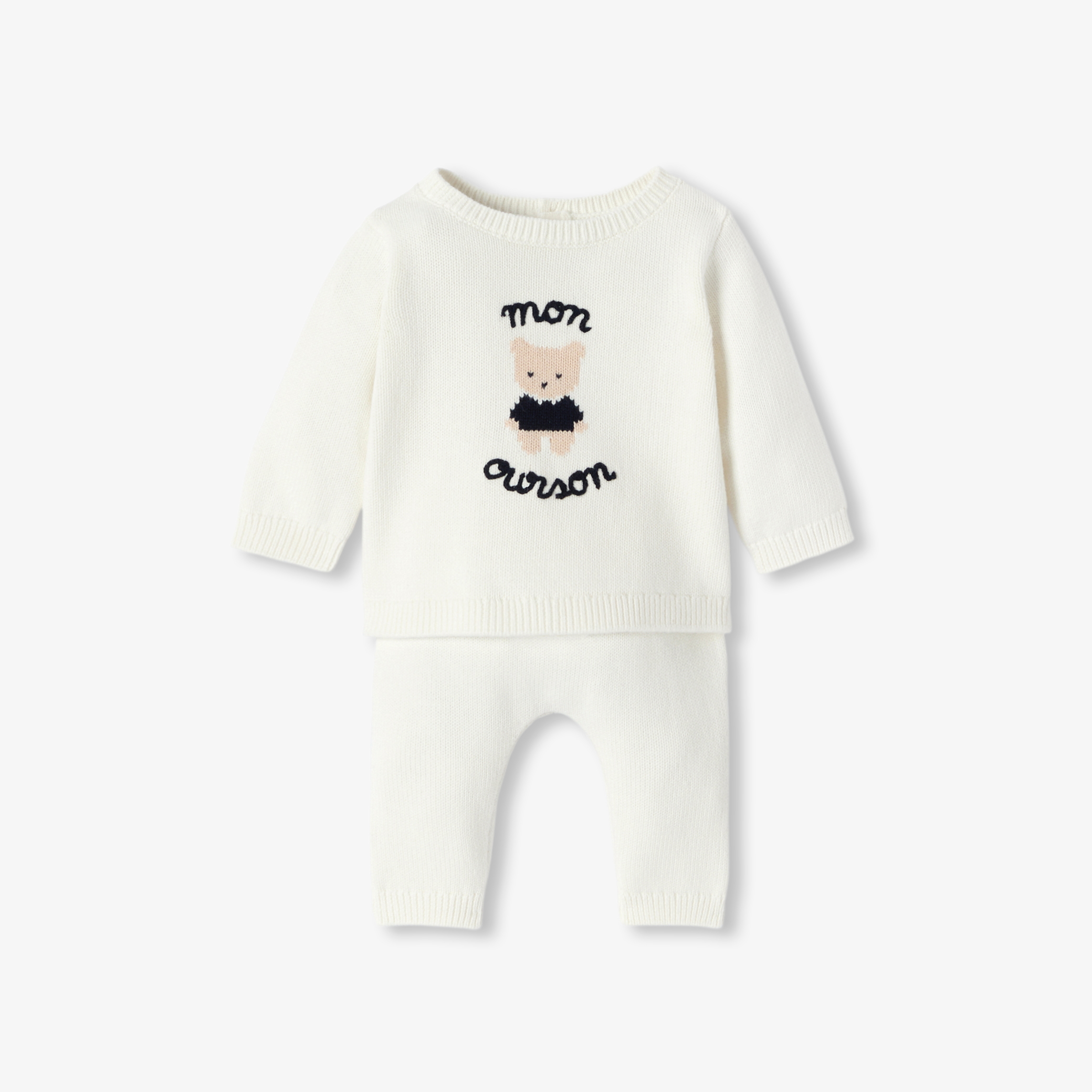Jacadi - Conjunto conforto de bebé em malha jersey - BRANCO SUAVE JACADI - Presente de nascimento ideal