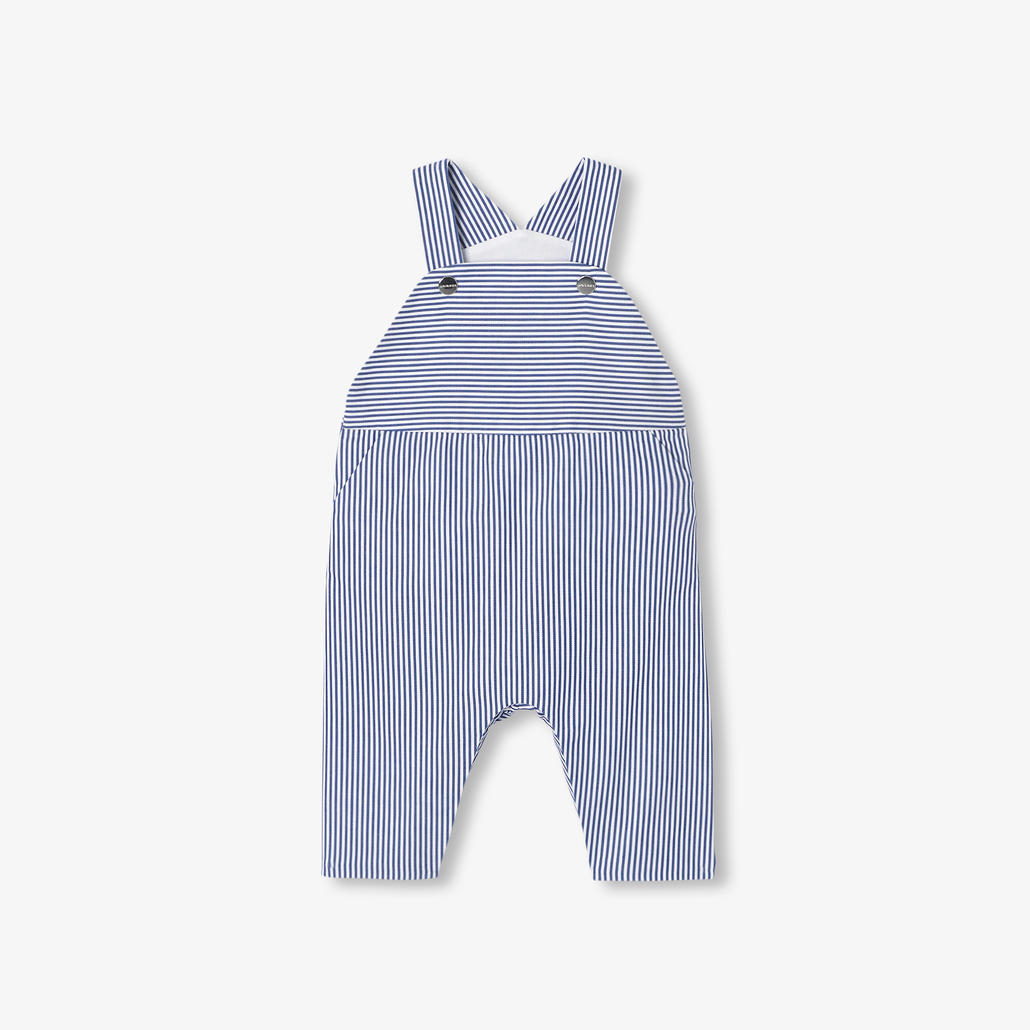 Jacadi - Jardineiras de bebé em sarja às riscas - AZUL/BRANCO - Presente de nascimento ideal