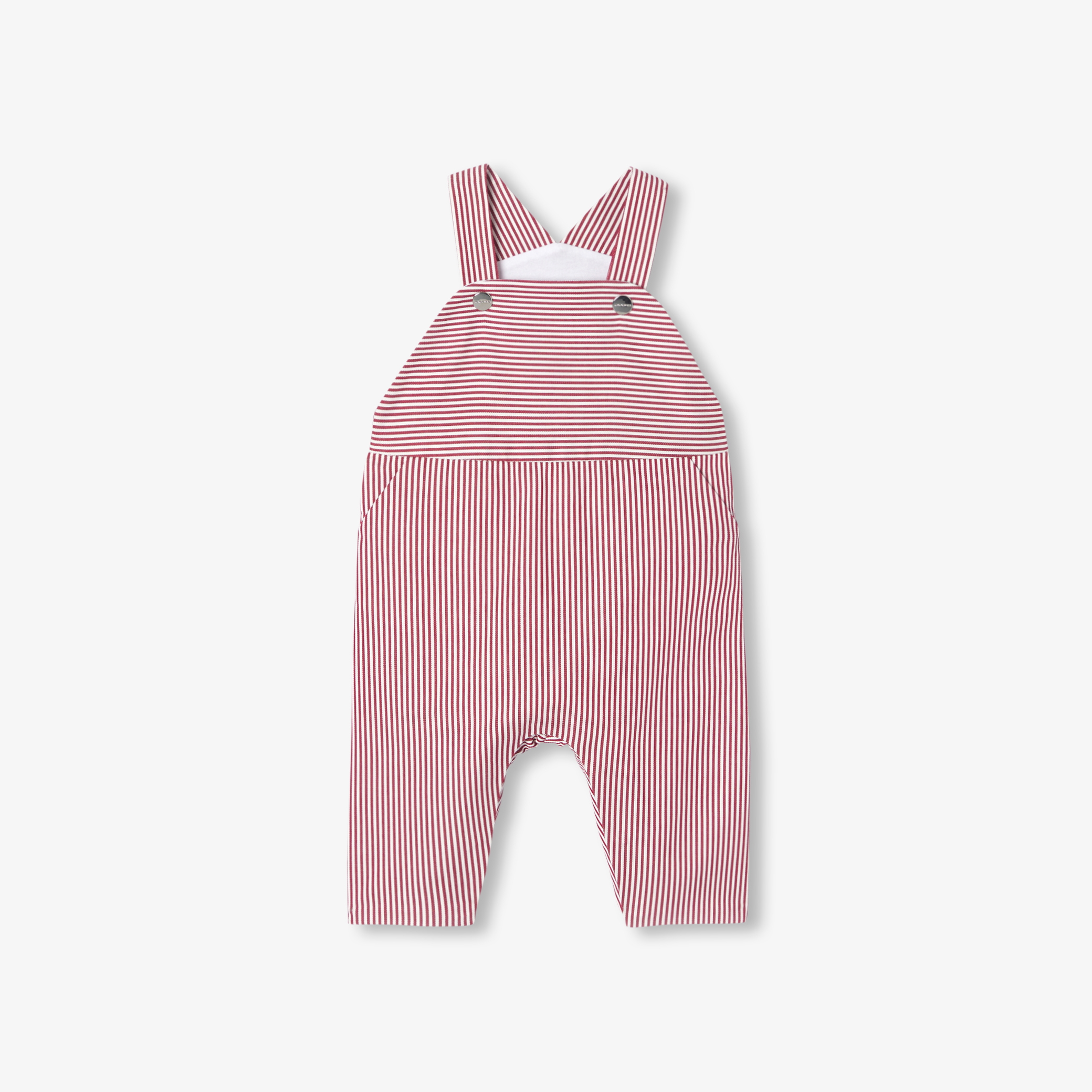 Jacadi - Jardineiras de bebé em sarja às riscas - BRANCO/VERMELHO - Presente de nascimento ideal