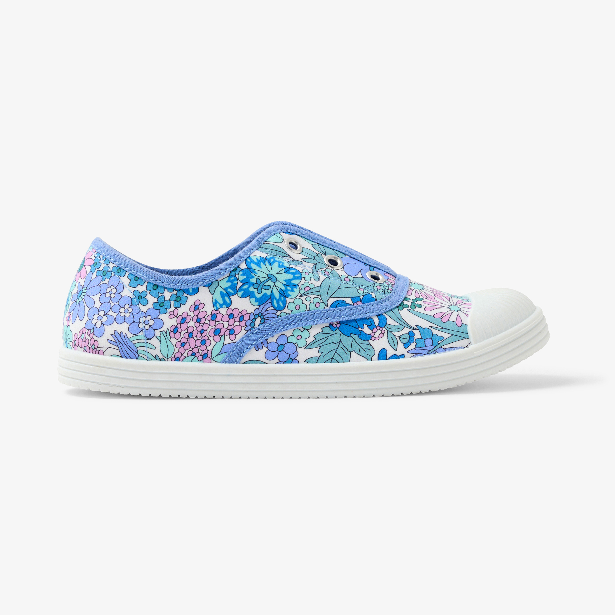 Jacadi - Sapatilhas em tecido Liberty para menina - AZUL/MÚLTICO