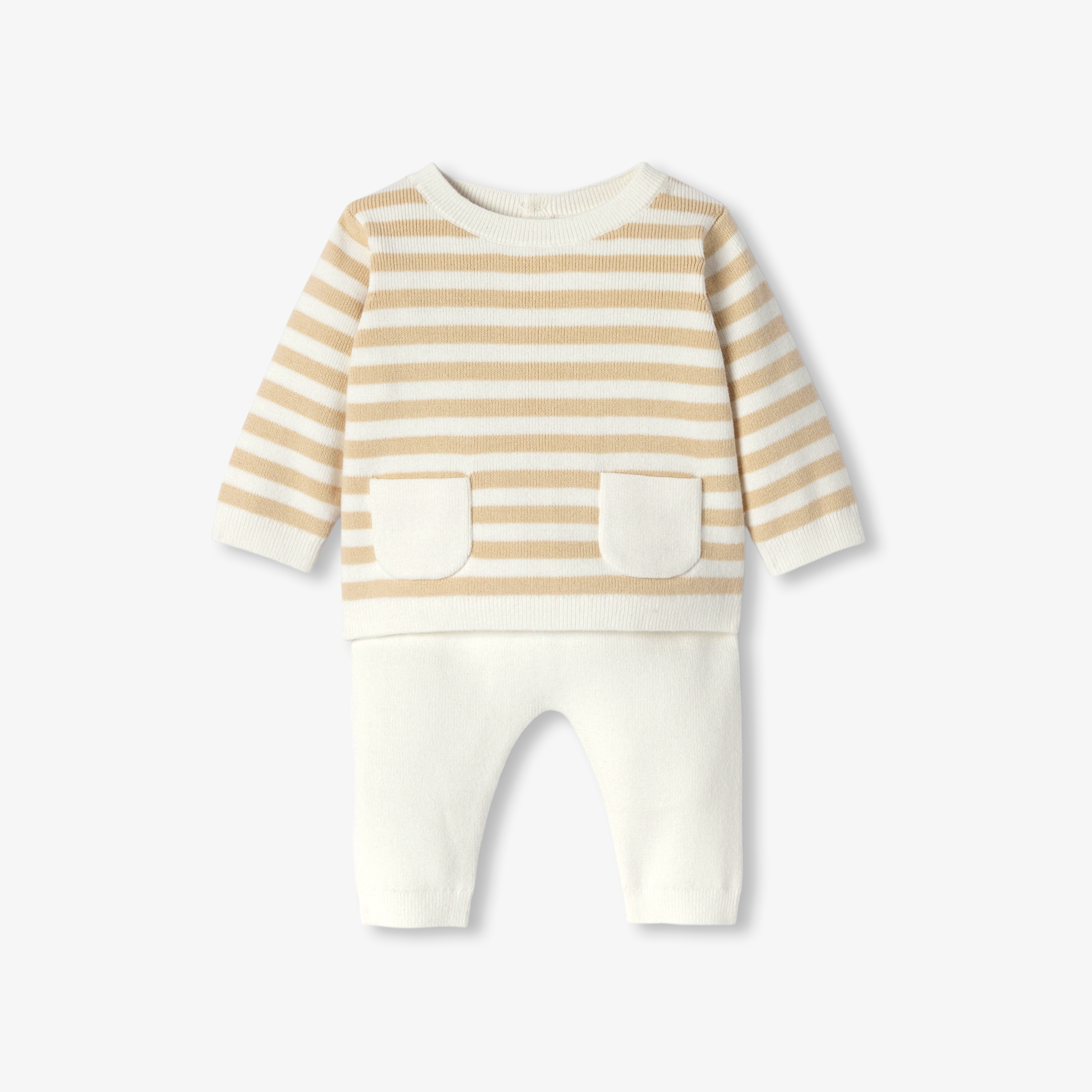 Jacadi - Conjunto de bebé em malha - BRUTO/BEGE - Presente de nascimento ideal
