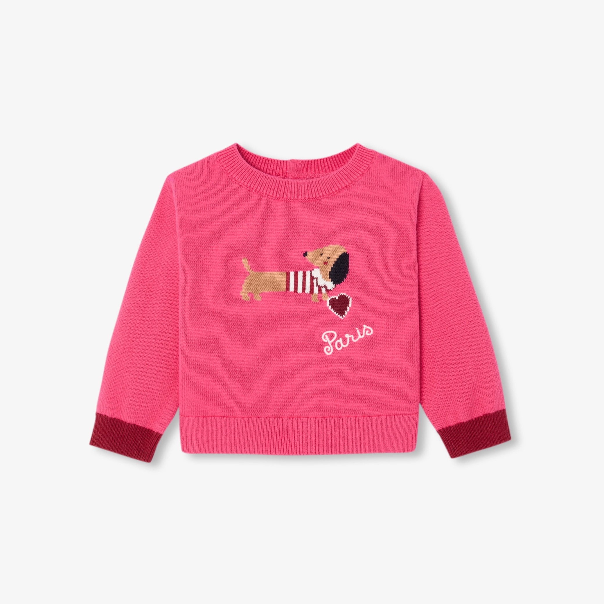 Jacadi - Camisola em tricô bebé menina - fúcsia