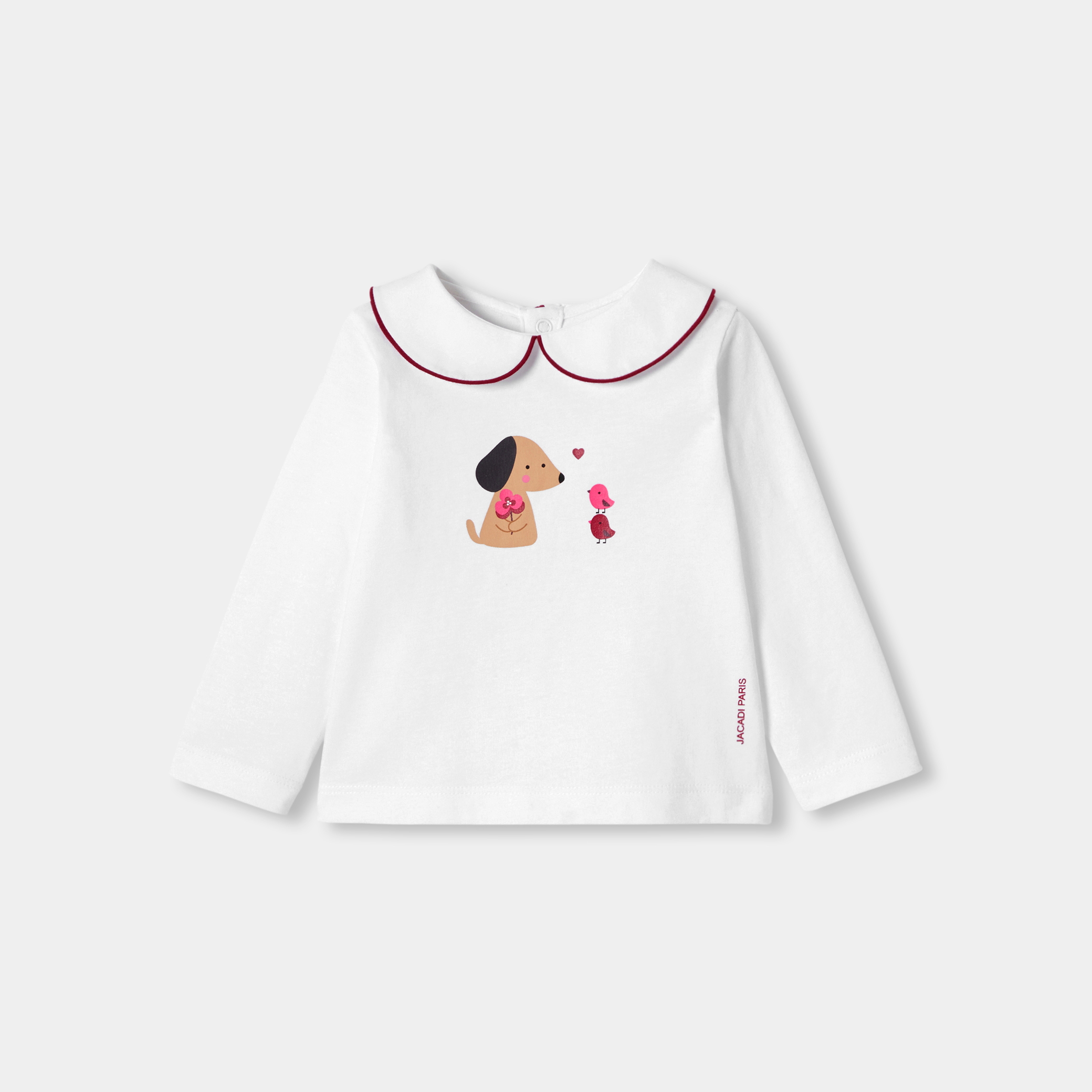 Jacadi - T-shirt de manga comprida bebé menina - BRANCO JACADI