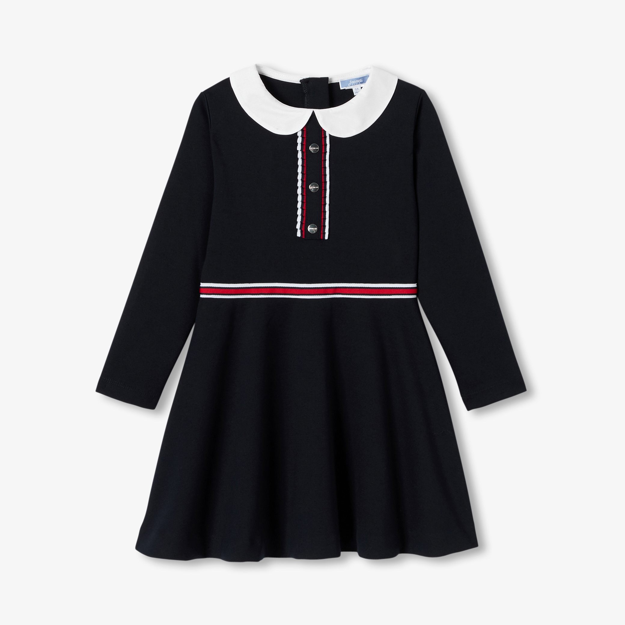 Jacadi - Vestido de manga comprida menina em malha milano - MARINHO JACADI