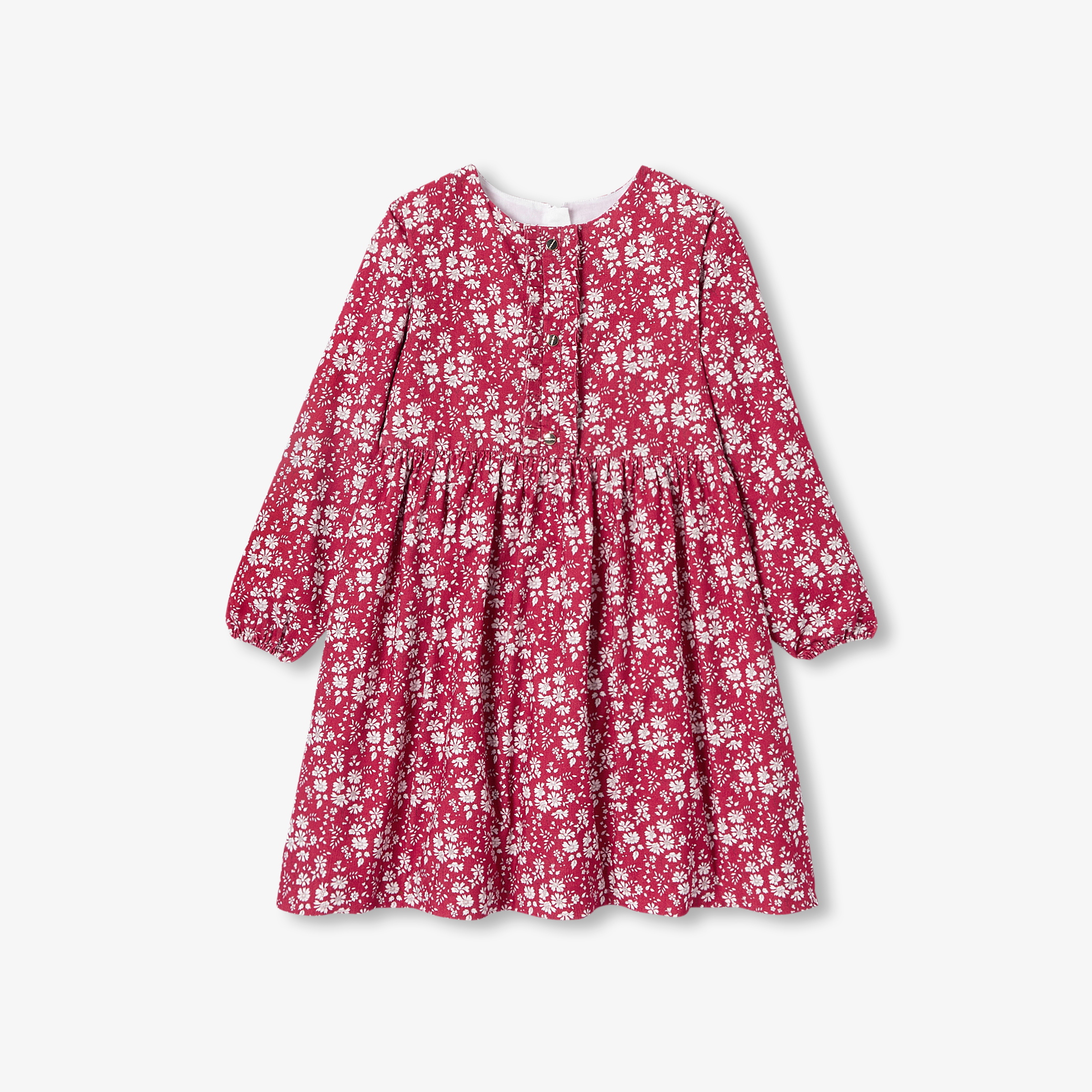 Jacadi - Vestido de tecido Liberty menina - VERMELHO/BRANCO