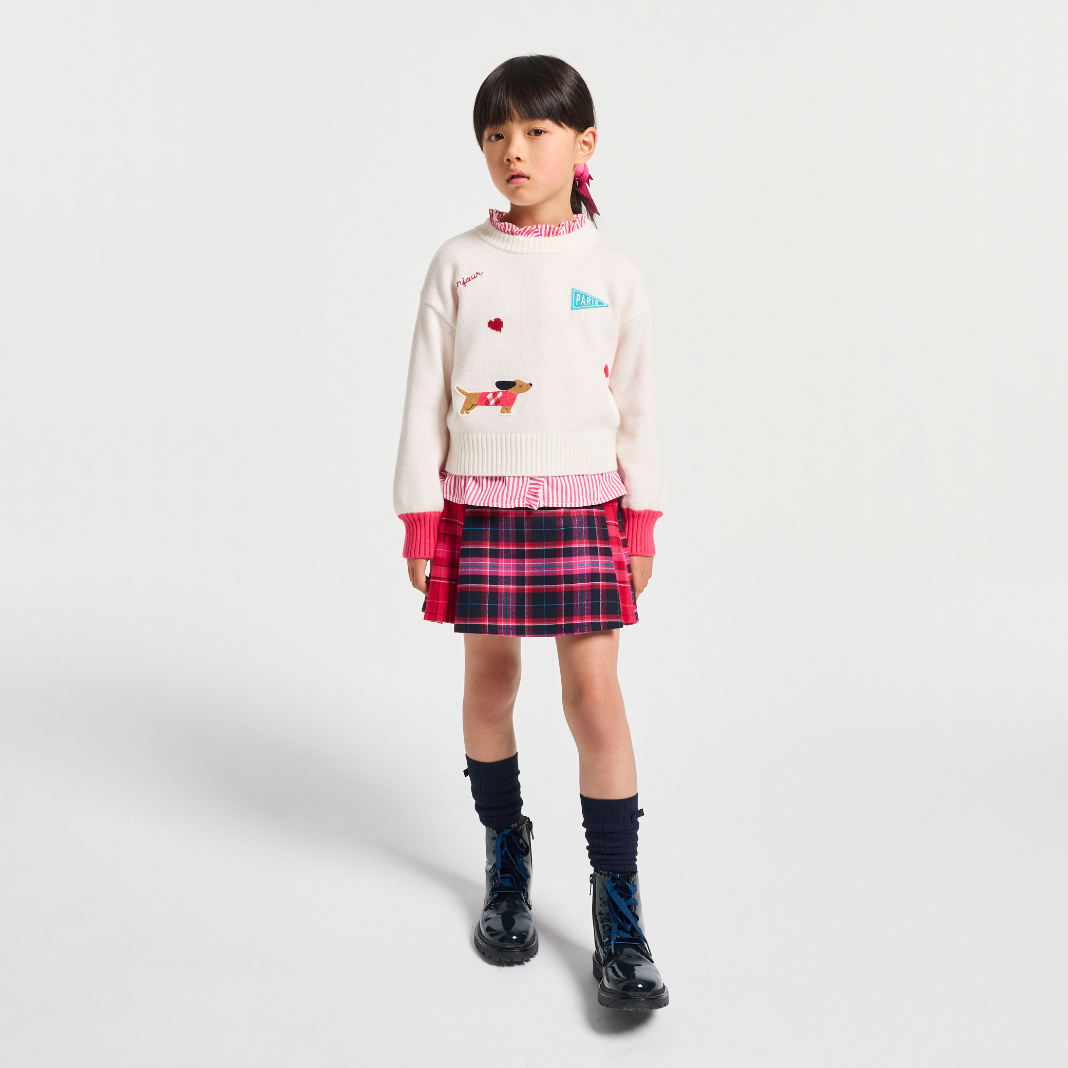 Jacadi - Saia kilt menina em tartan - MÚLTICO