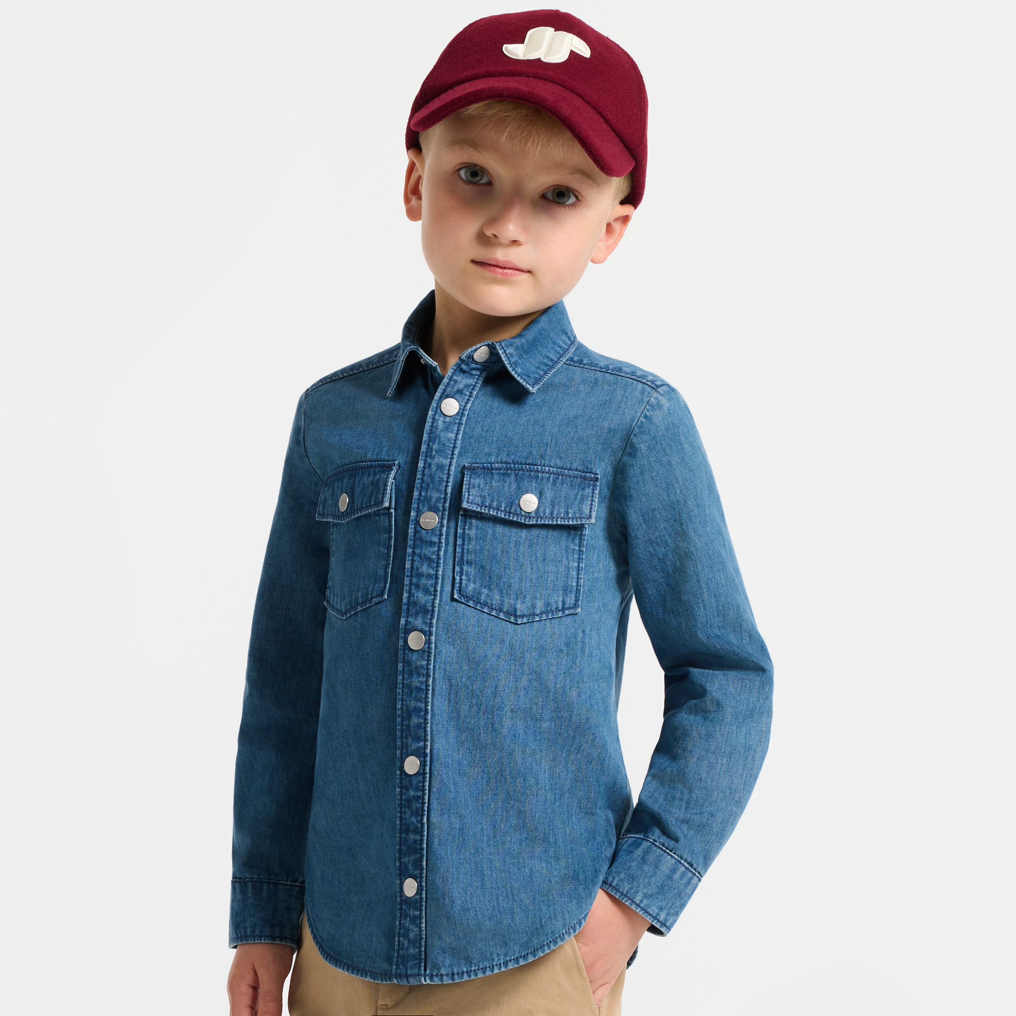 Jacadi - Camisa de ganga menino - DENIM CLARO