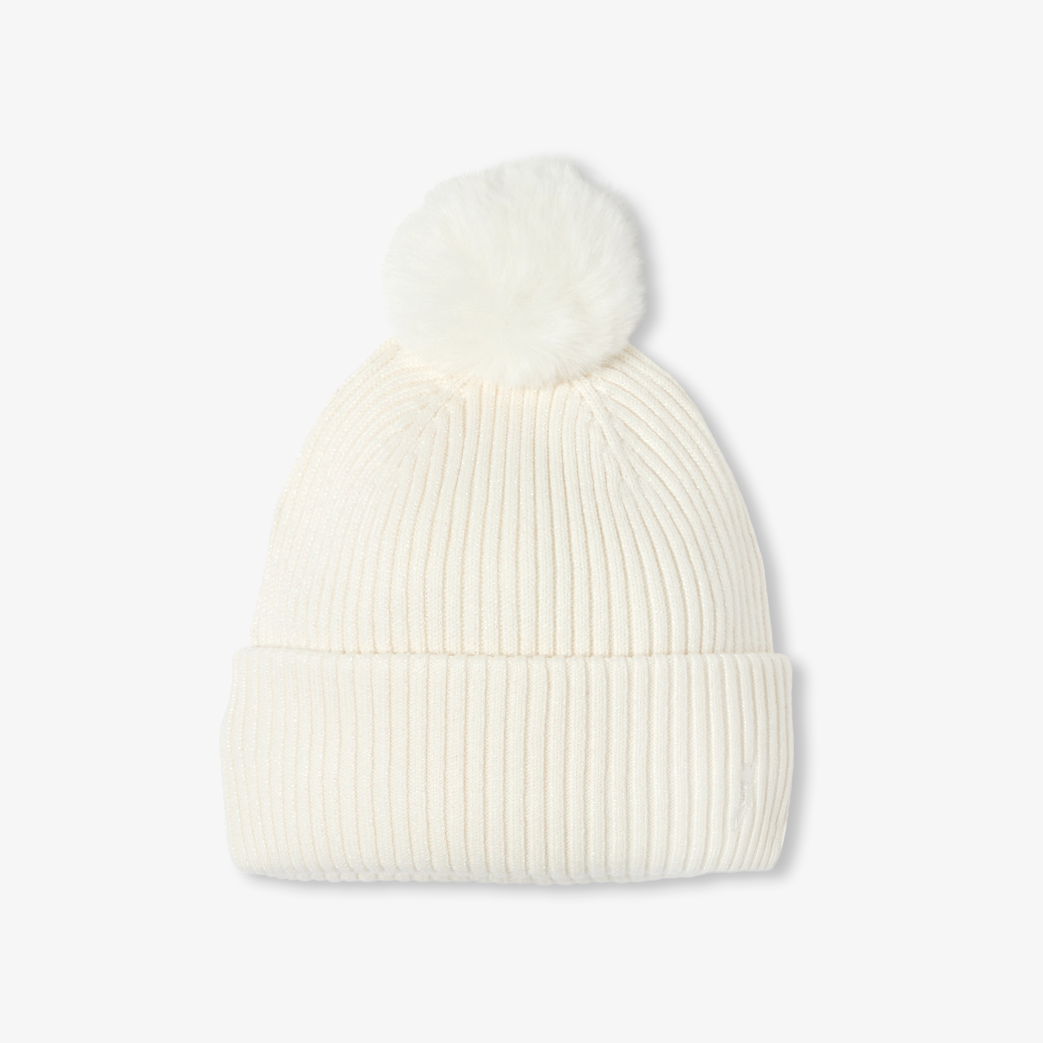 Jacadi - Gorro de malha canelada e lurex menina - BRANCO SUAVE JACADI