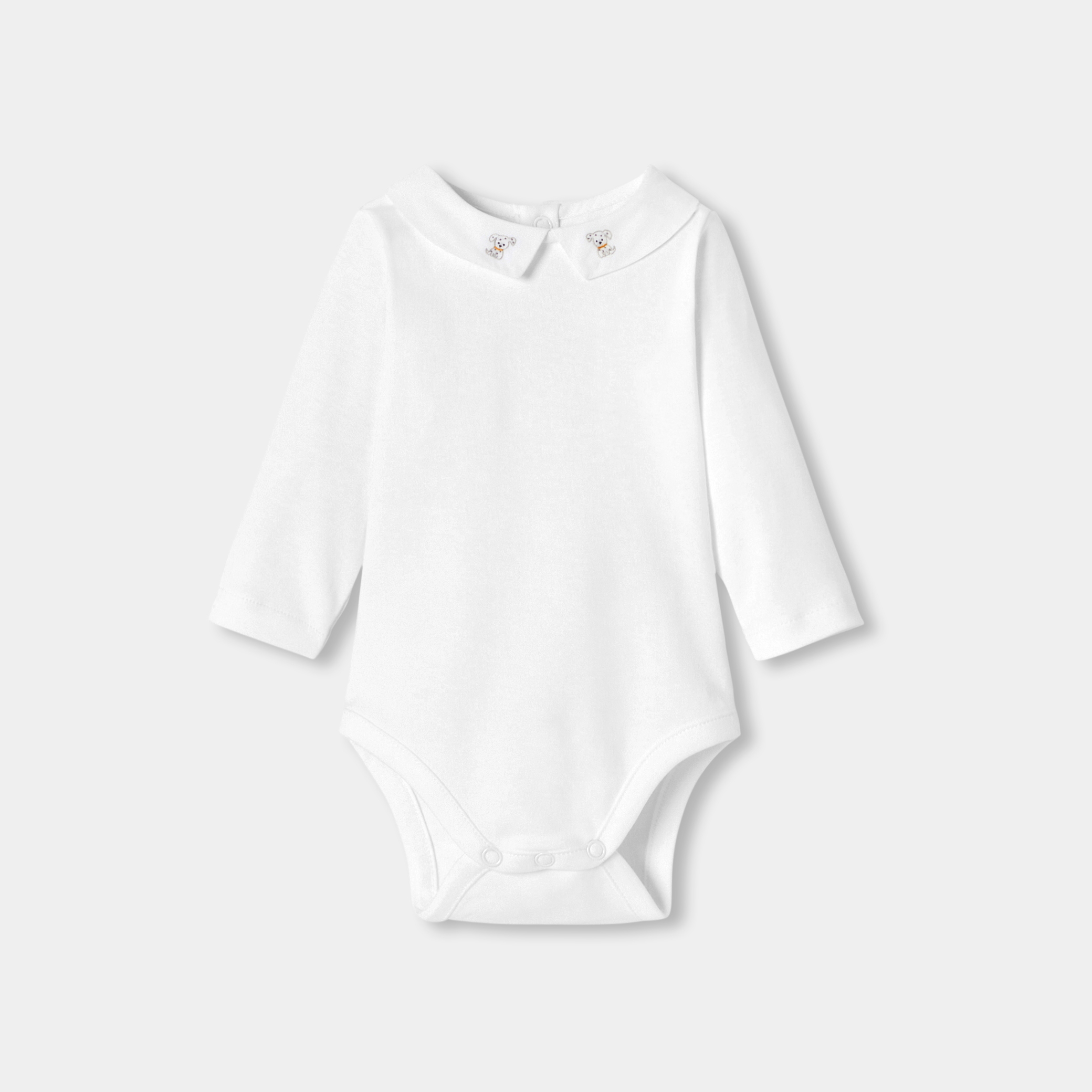 Jacadi - Body de bebé menino de mangas compridas em algodão - BRANCO JACADI