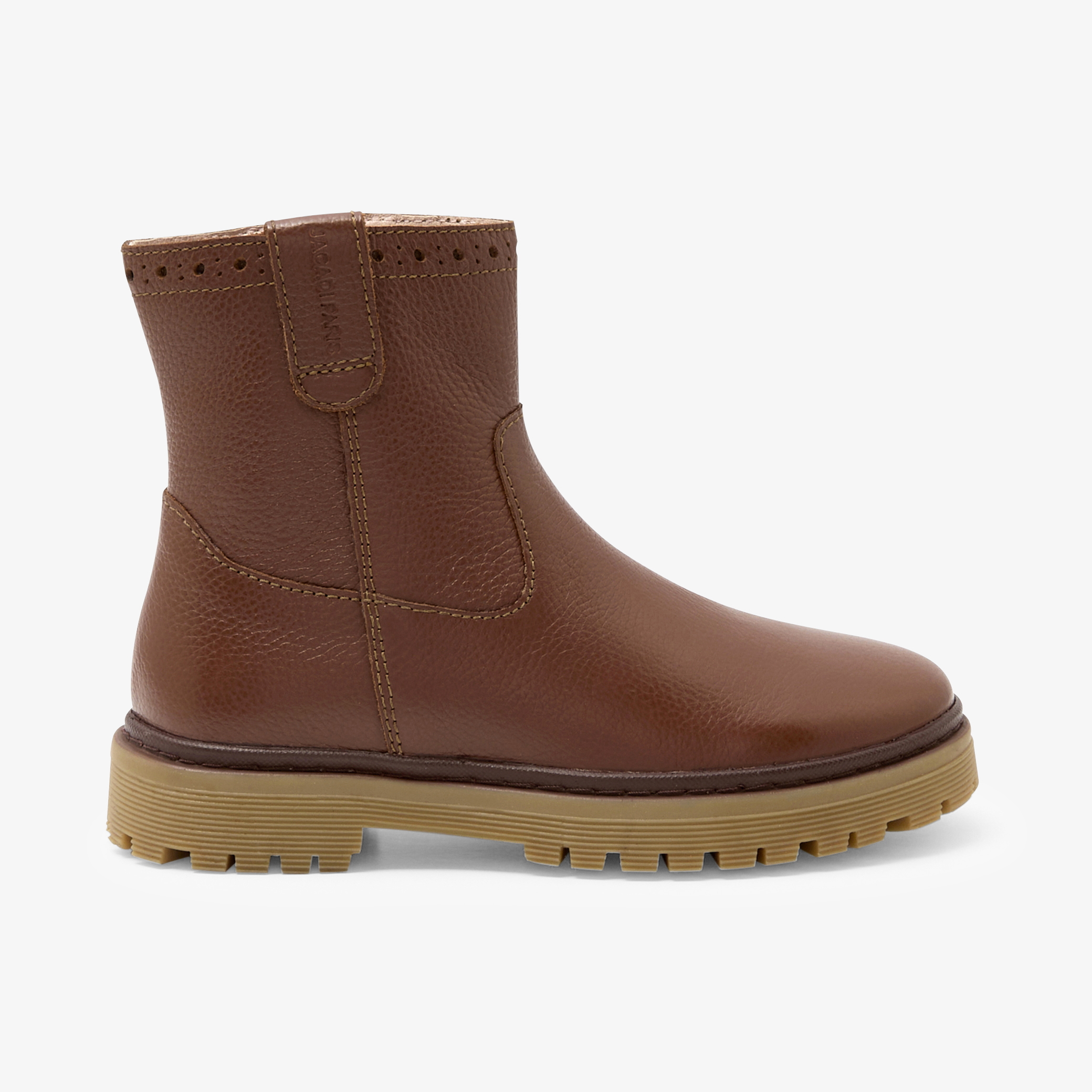 Jacadi - Botins para menina de couro - CASTANHO