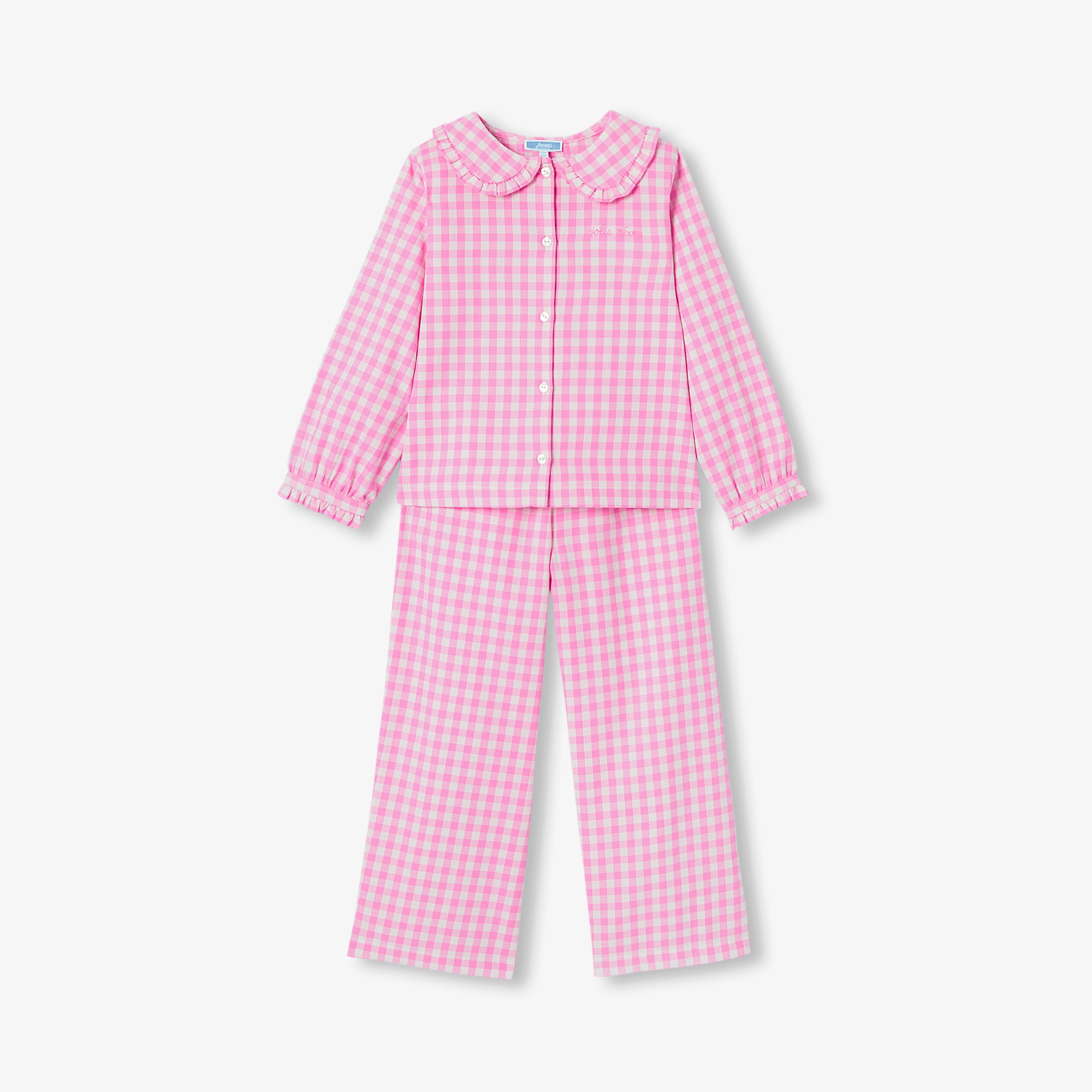 Jacadi - Pijama em flanela menina - ROSA/MÚLTICO