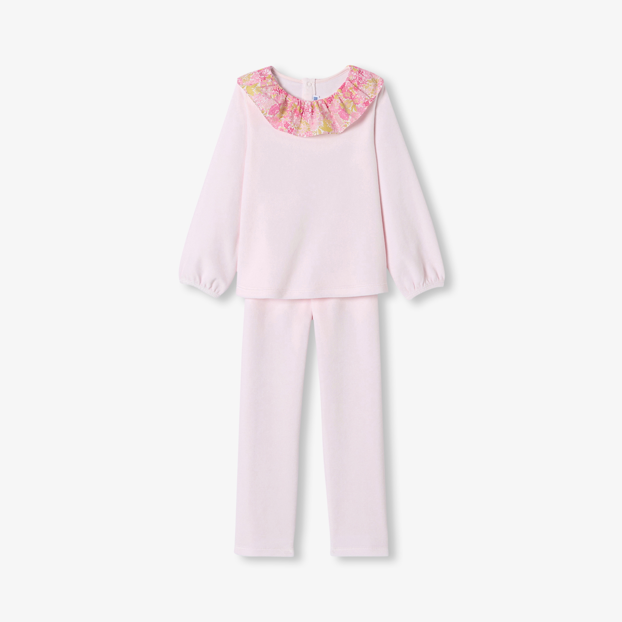 Jacadi - Pijama de veludo menina - ROSA EM PÓ JACADI