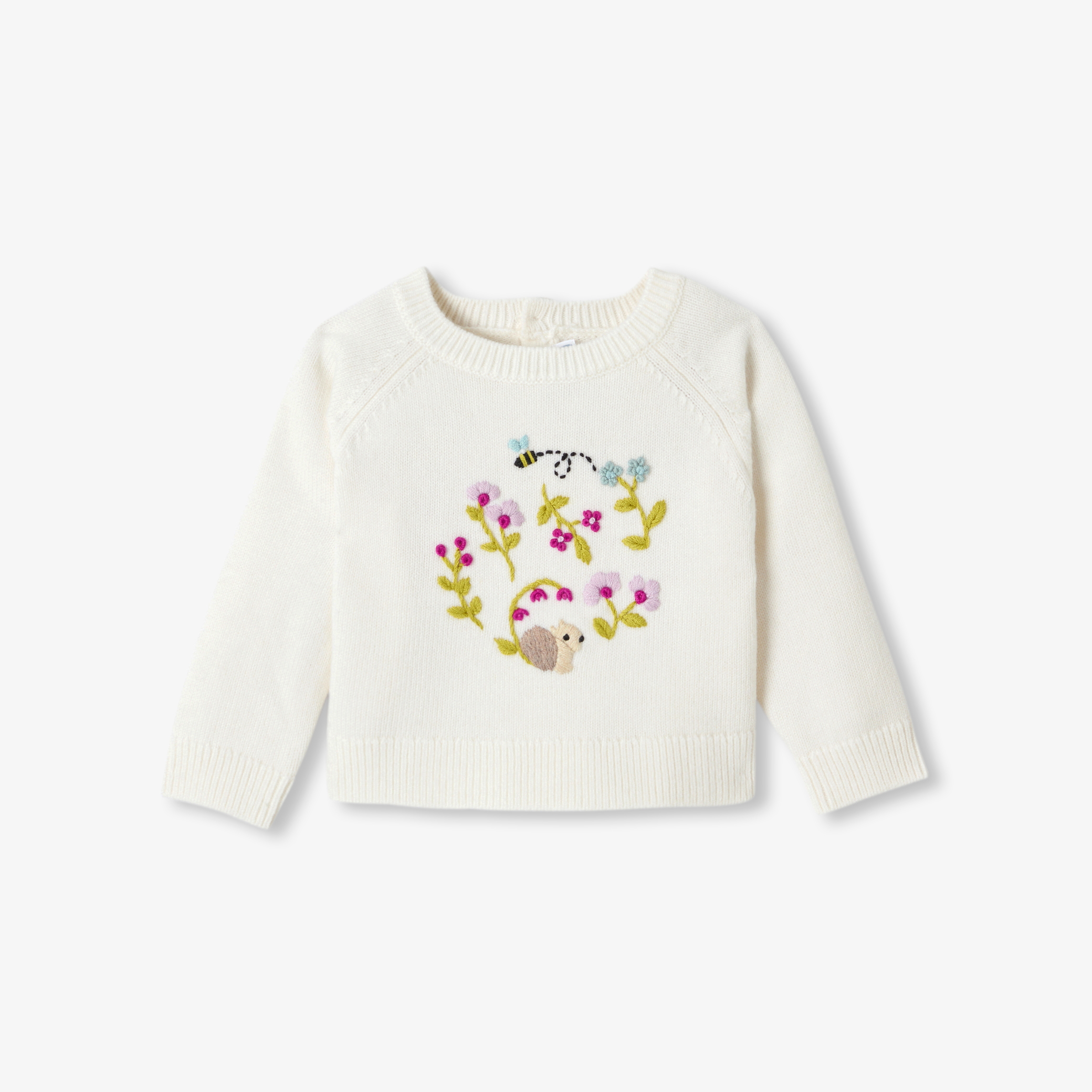 Jacadi - Camisola em tricô bebé menina - BRANCO SUAVE JACADI