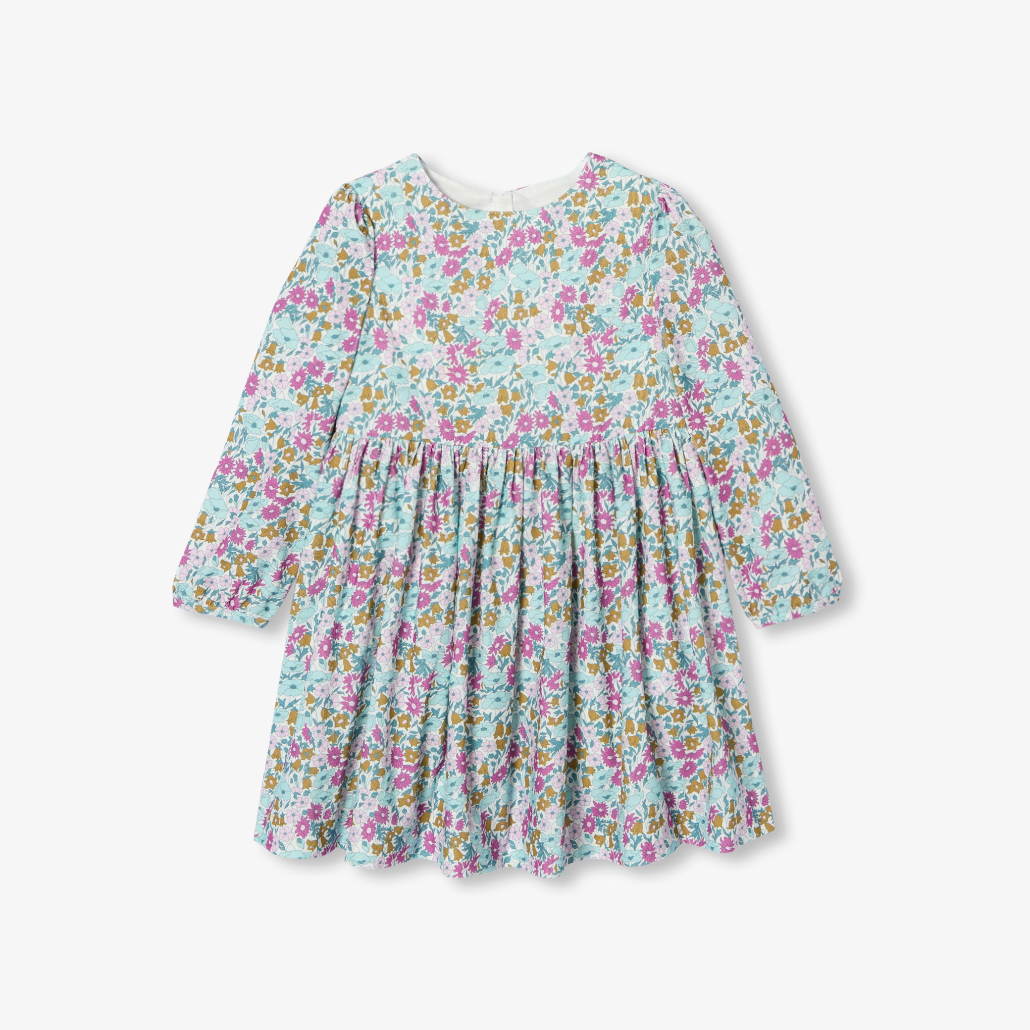 Jacadi - Vestido de veludo menina - BRANCO SUAVE/MÚLTICO