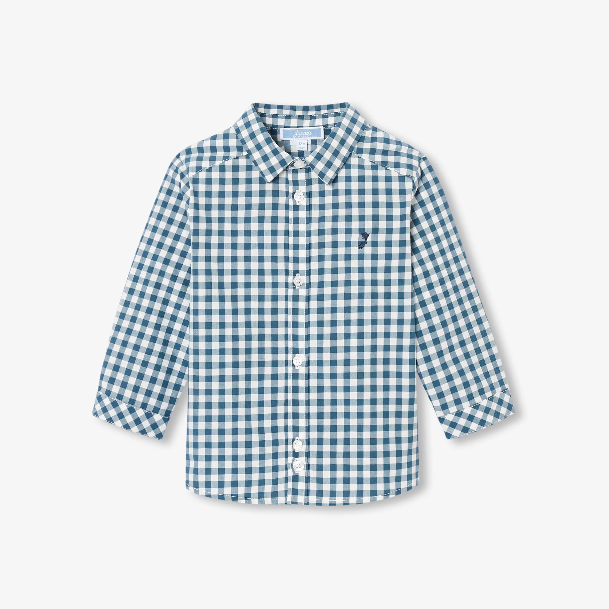 Jacadi - Camisa bebé menino em vichy - AZUL OCEANO