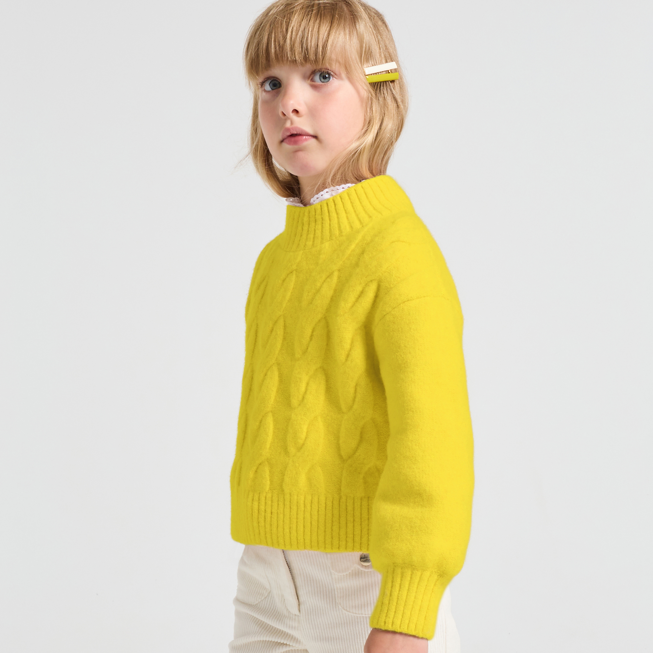 Jacadi - Camisola de lã de mistura menina - VERDE ANIS