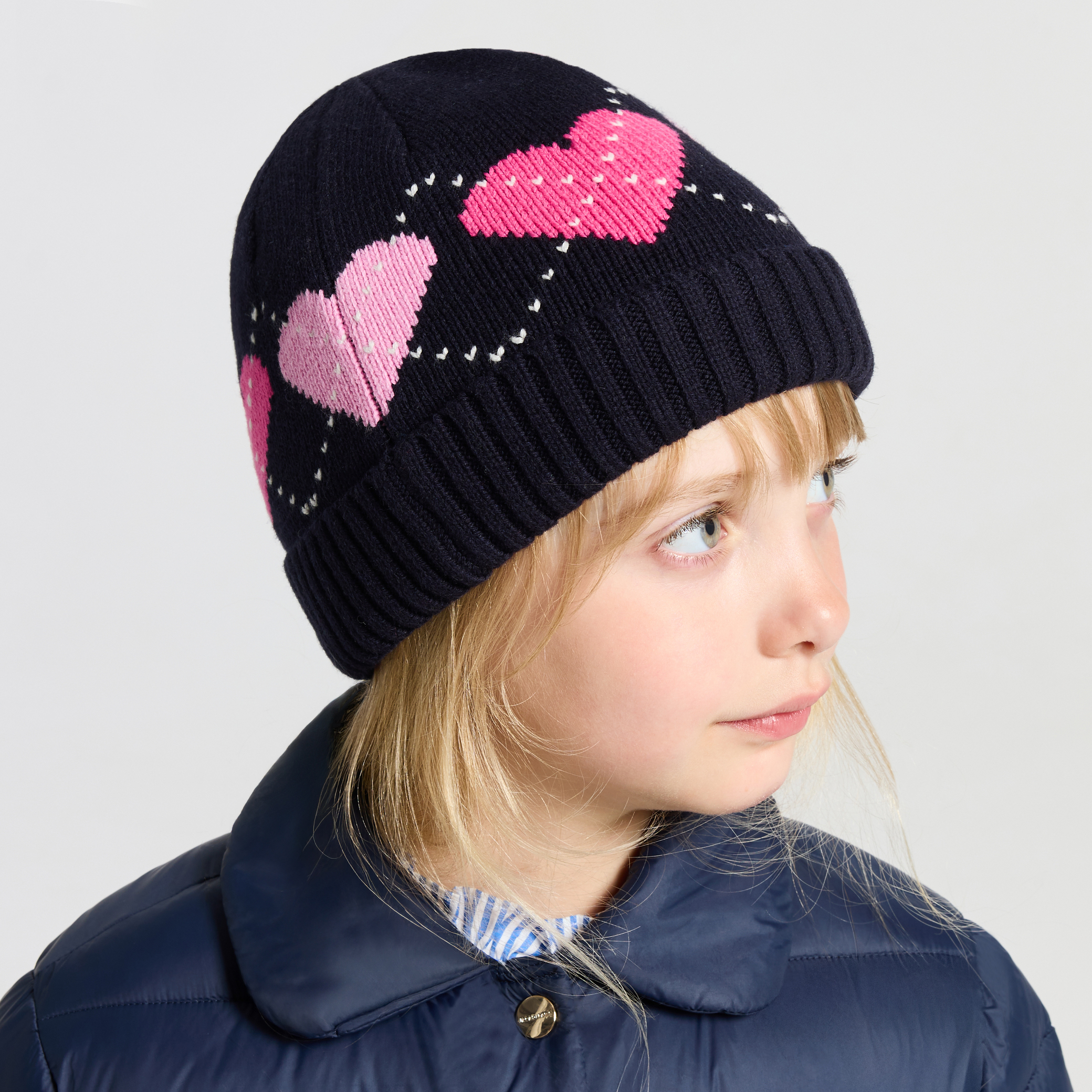 Jacadi - Gorro forrado com tecido micropolar menina - MARINHO/MÚLTICO