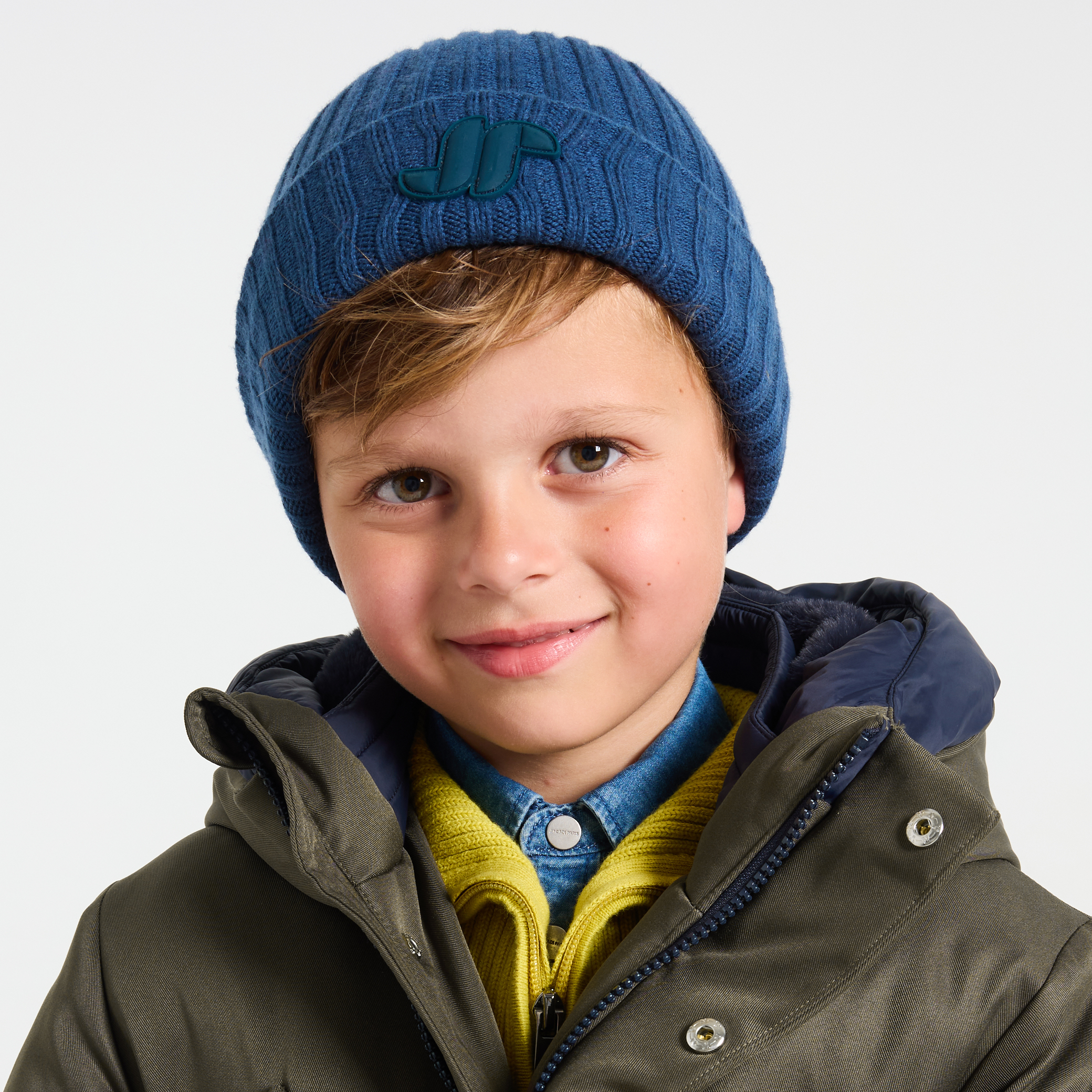 Jacadi - Gorro de menino em algodão canelado - AZUL OCEANO