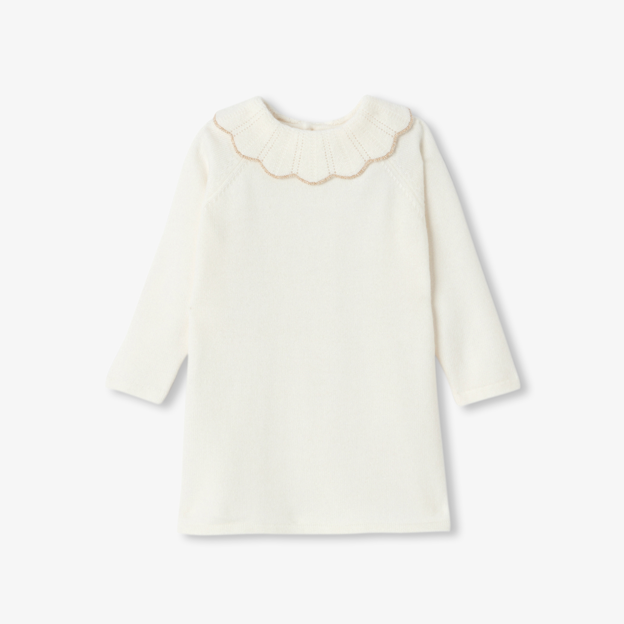 Jacadi - Vestido bebé menina em tricô - BRANCO SUAVE JACADI
