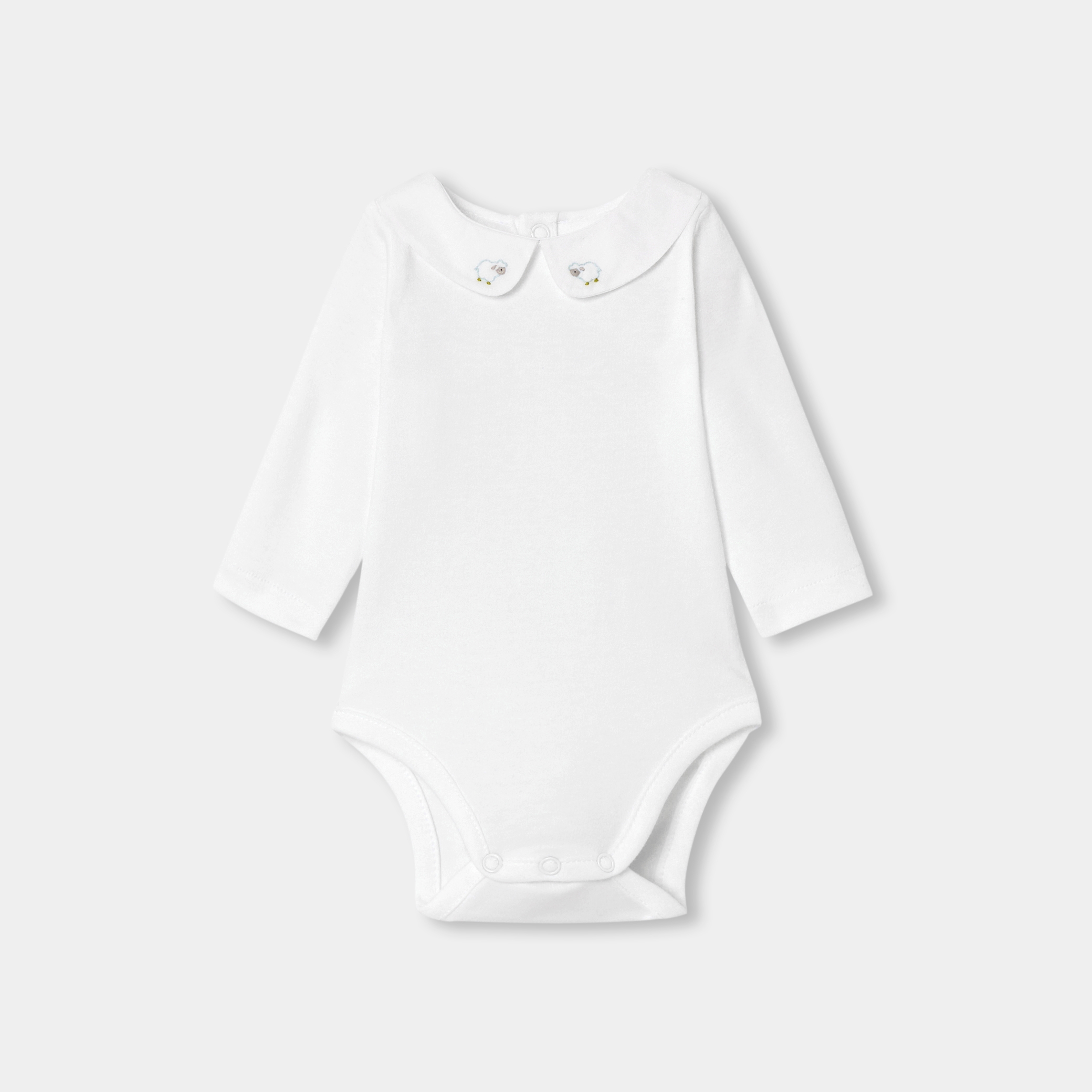 Jacadi - Body de mangas compridas para bebé em algodão interlock - BRANCO JACADI