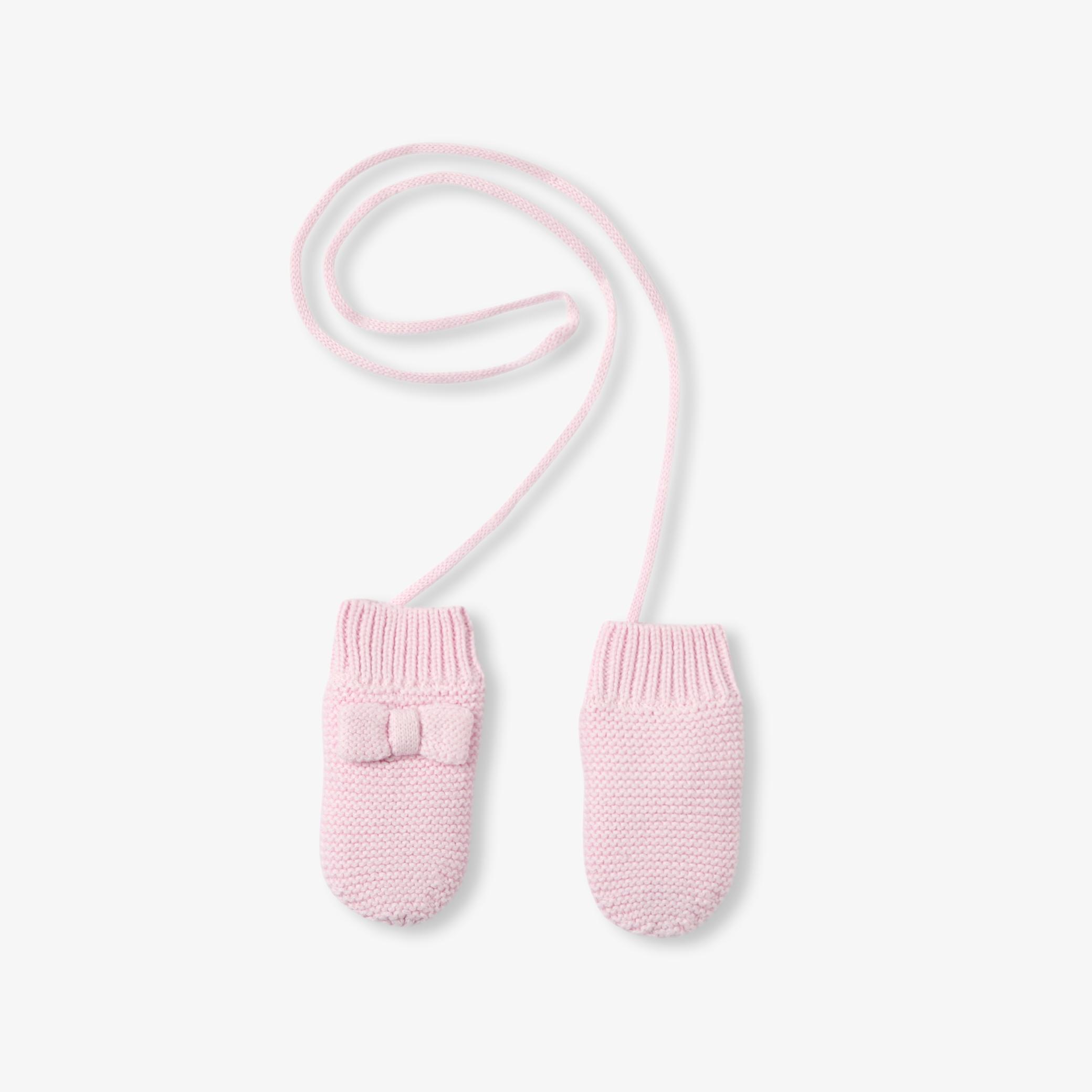 Jacadi - Luvas bebé menina em tricô ponto mousse - ROSA EM PÓ JACADI