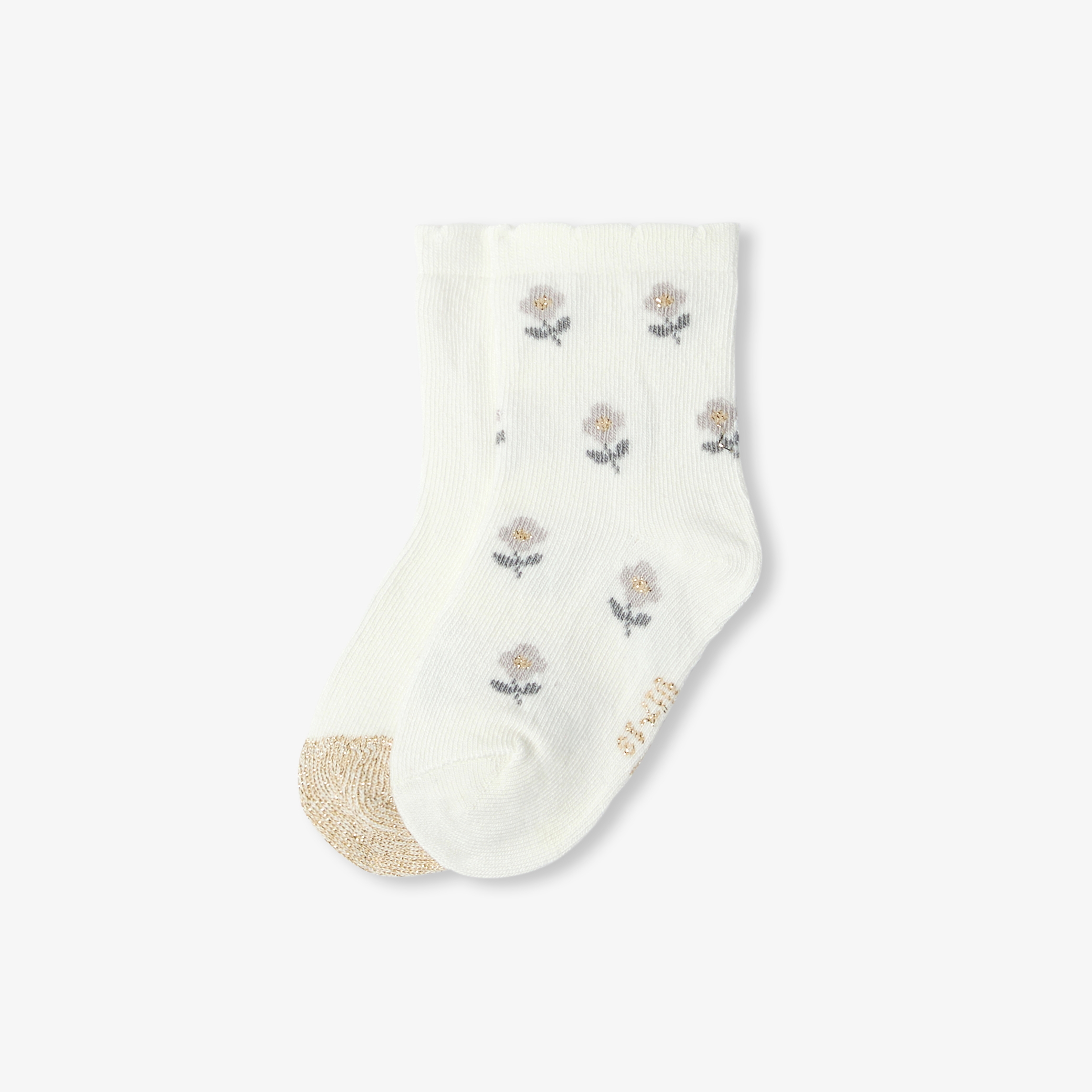 Jacadi - Duo de meias para bebé menina - BRANCO SUAVE JACADI - Presente de nascimento ideal