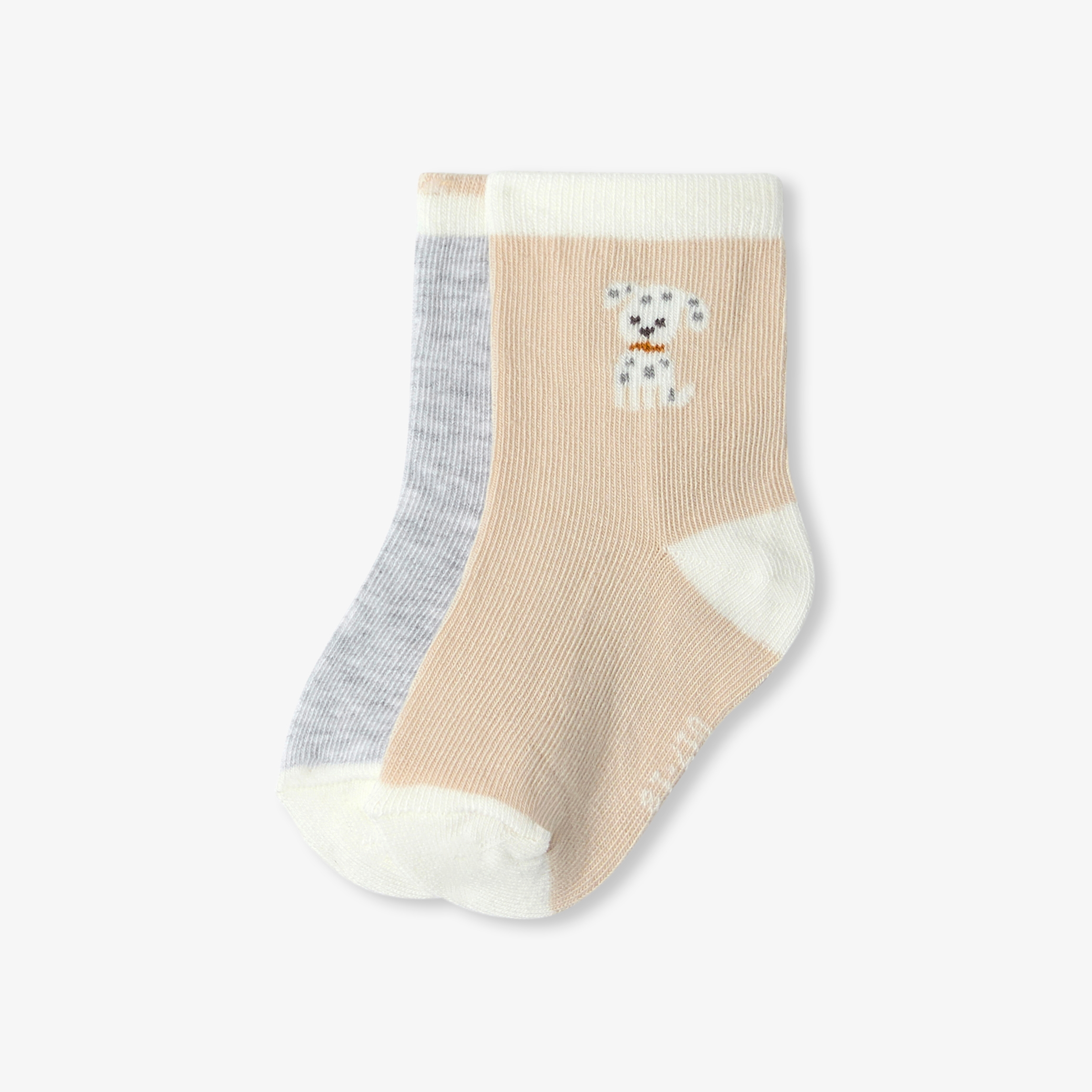 Jacadi - Duo de meias para bebé - BEGE/MÚLTICO - Presente de nascimento ideal