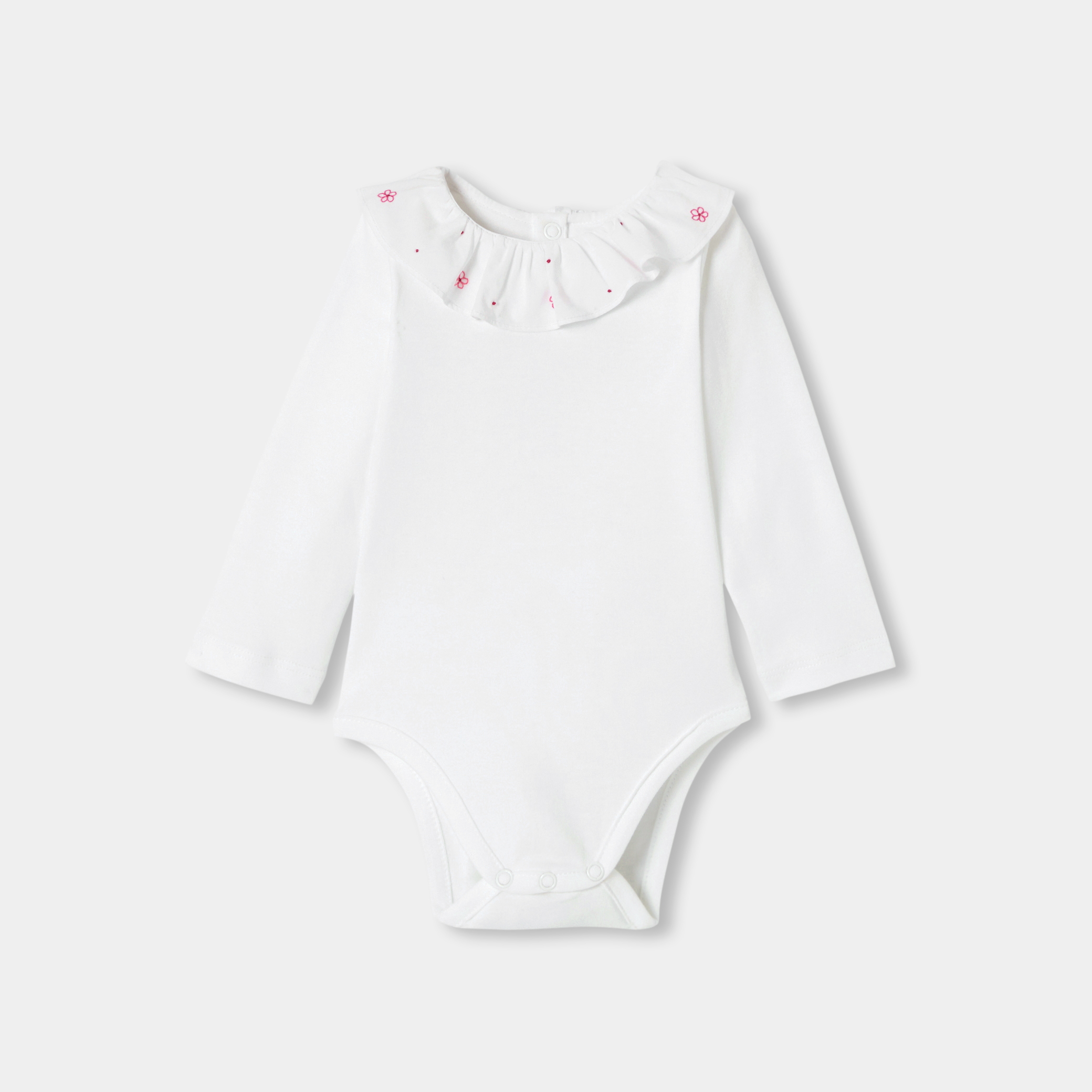 Jacadi - Body bebé menina em algodão interlock - BRANCO JACADI